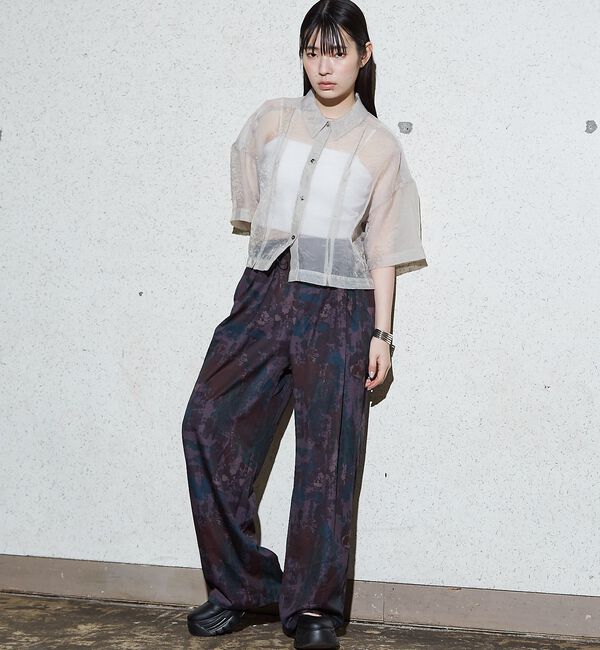 NOMINE「ハーフスリーブ シアー シャツ」|シャツ・ブラウス|