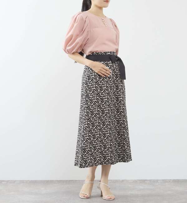 TIARA「Pansyプリントリボンベルトスカート（セットアップ可）」|スカート|