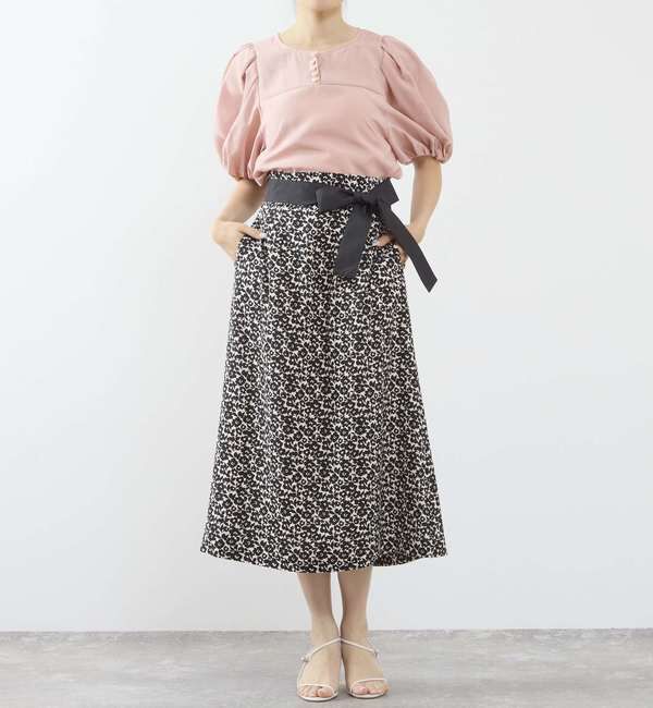 TIARA「Pansyプリントリボンベルトスカート（セットアップ可）」|スカート|