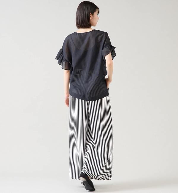 TIARA「スキッパーフリルスリーブブラウス」|シャツ・ブラウス|