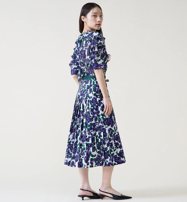 TIARA「オールドローズプリントヨークフリルブラウス」|シャツ・ブラウス|