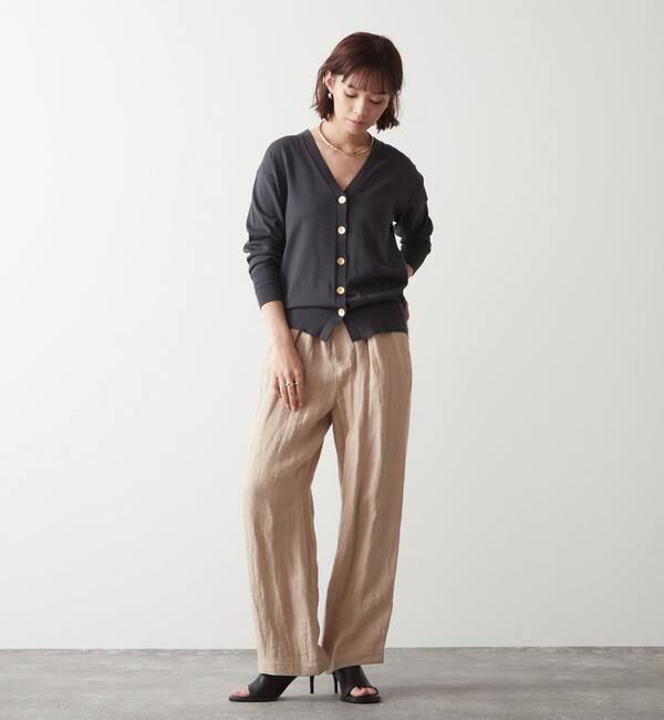 Liesse「アクセント釦カーディガン」|カーディガン|