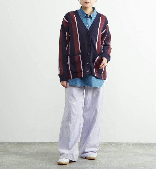 SOFFITTO「ストライプジャガードカーディガン」|カーディガン|