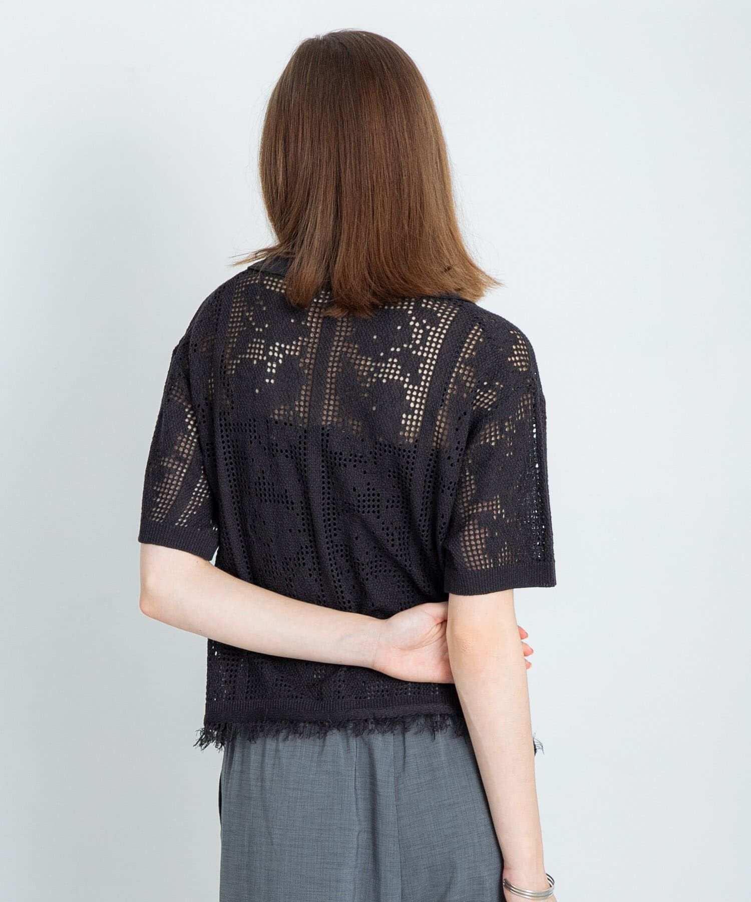 Sonny Label 「フラワーメッシュサマーニットシャツ」|シャツ・ブラウス|