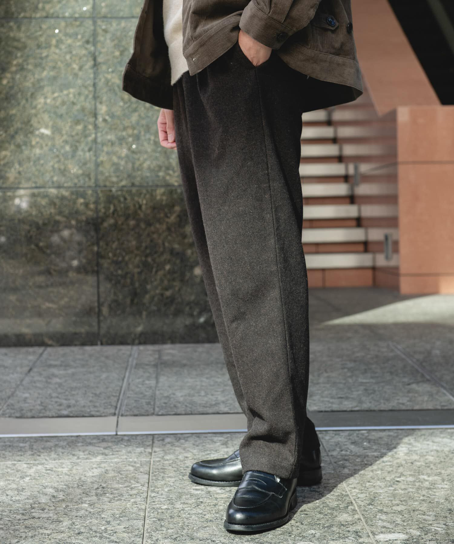 URBAN RESEARCH DOORS「ウール混ヘリンボーンイージートラウザー」|その他|