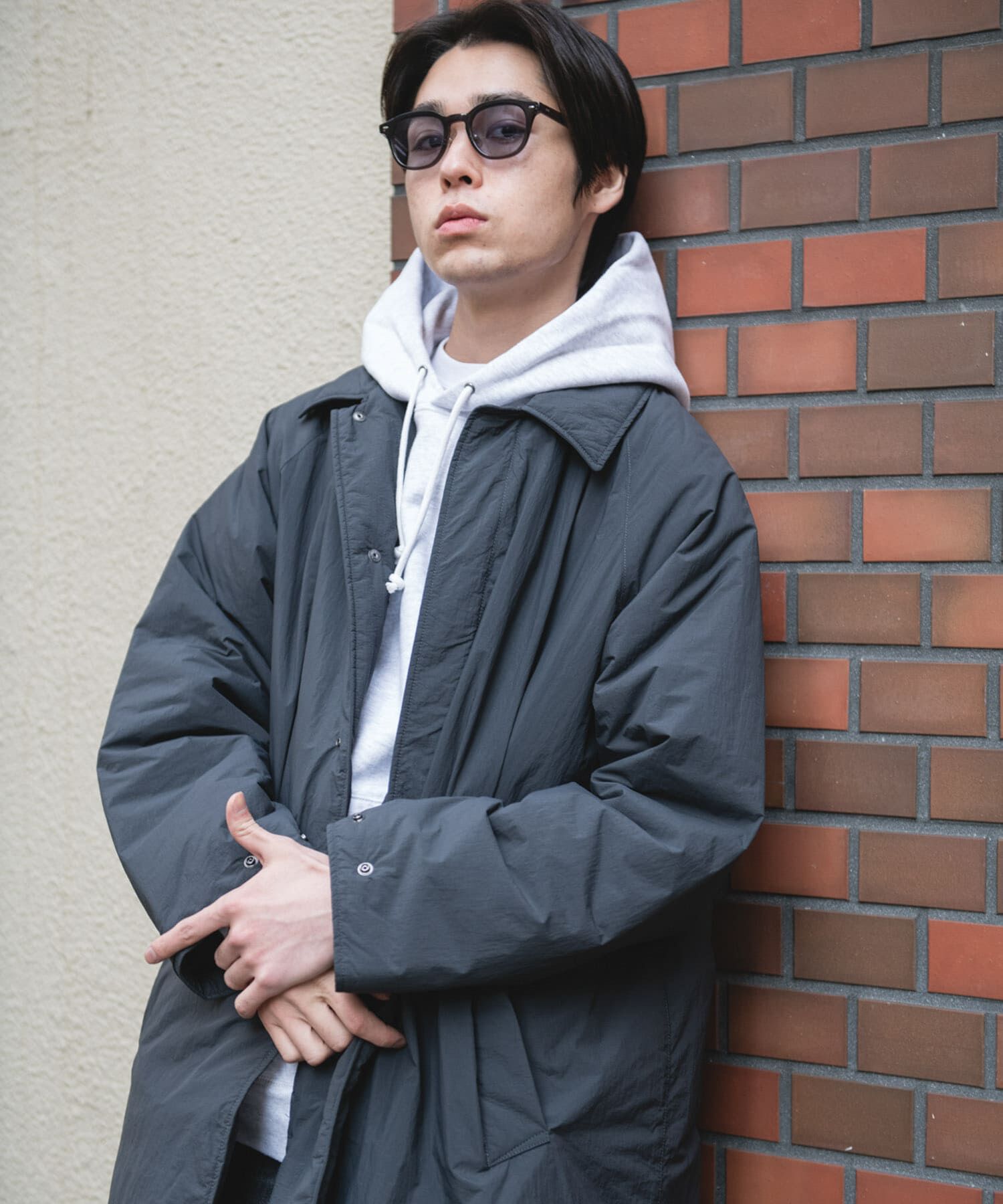 URBAN RESEARCH DOORS「ライトナイロン パデット バルマカンコート」|ノーカラーコート|