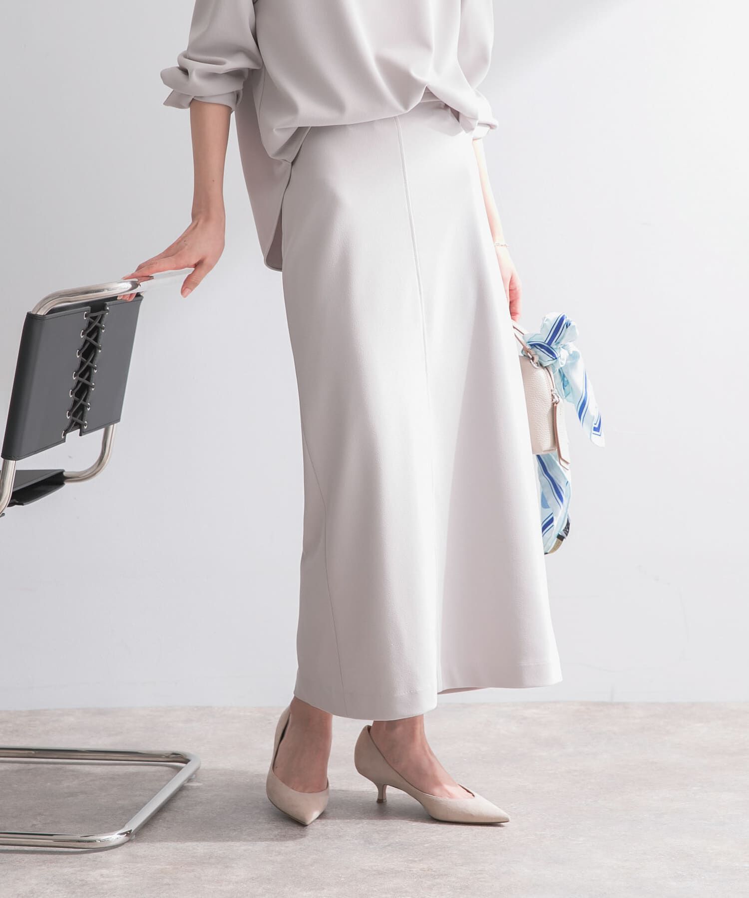 URBAN RESEARCH ROSSO「ストレッチジョーゼットスカート」|スカート|グレー系その他