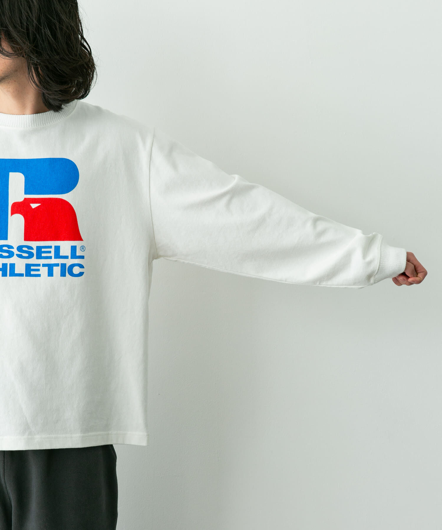 Sonny Label 「『別注』RUSSELL ATHLETIC&times;SonnyLabel　プリントヘビージャージーロングTシャツ」|Tシャツ・カットソー|