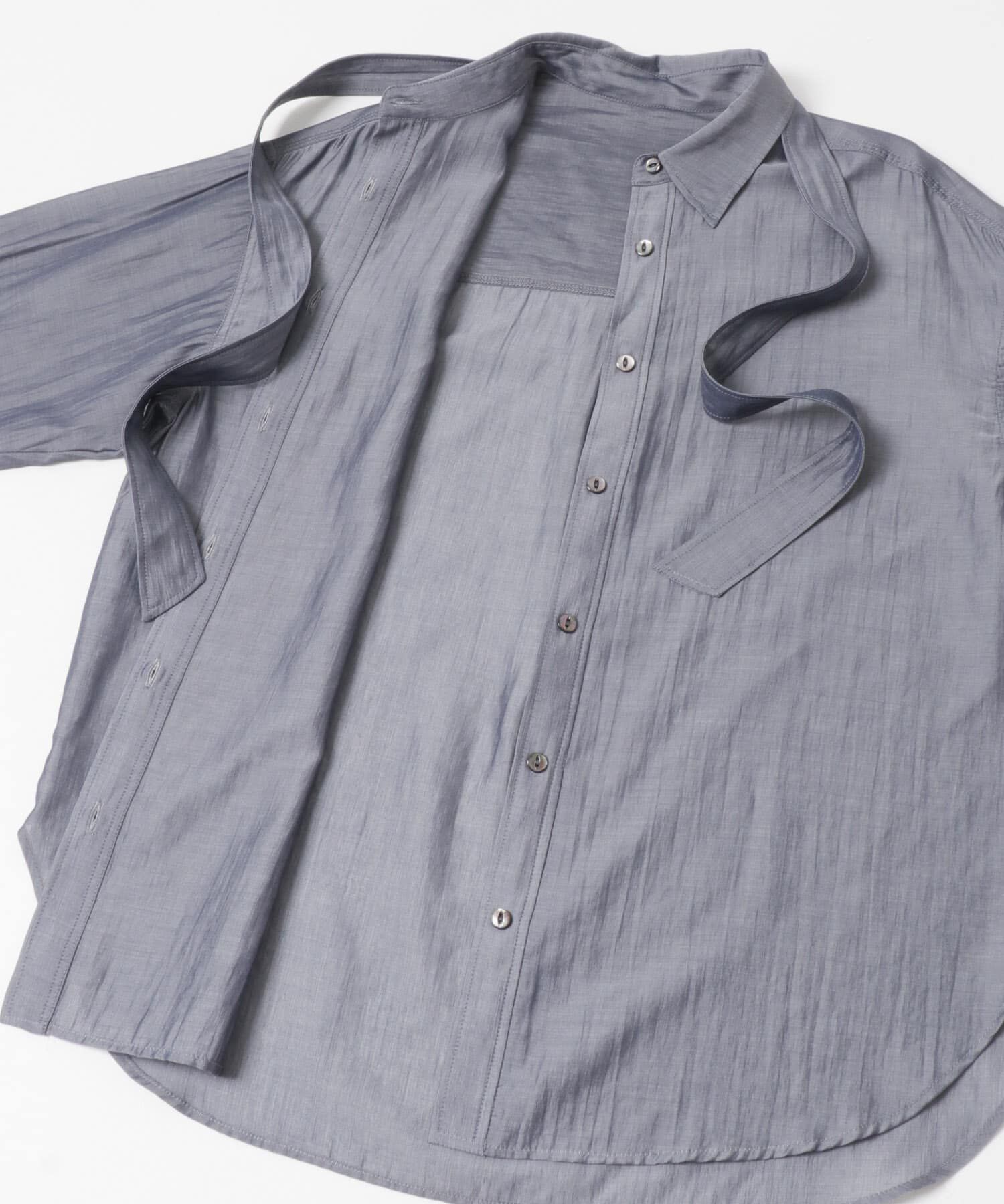 URBAN RESEARCH ROSSO「タイ付デニムライクシアーシャツ」|シャツ・ブラウス|