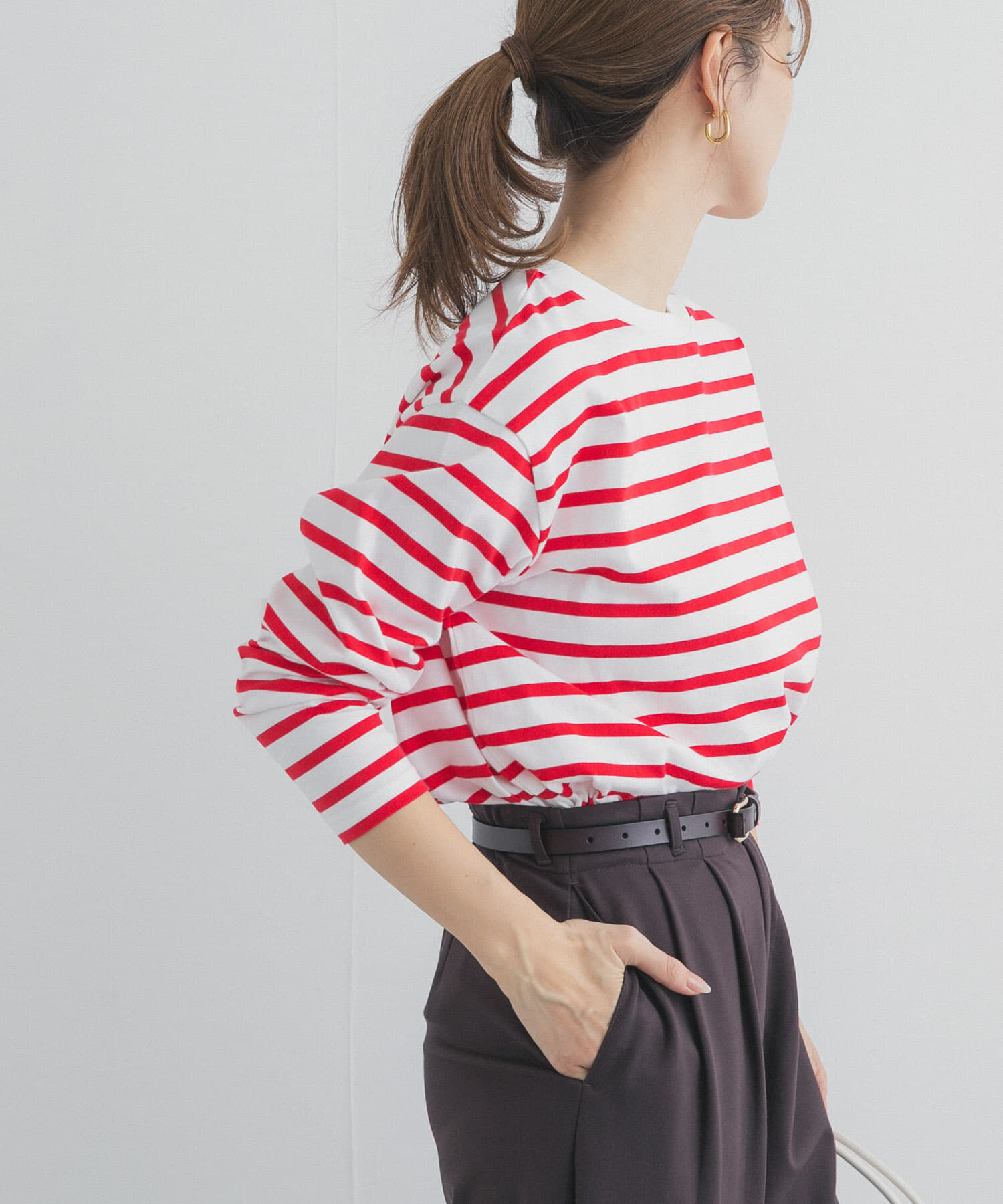 URBAN RESEARCH DOORS「ボーダーワイドプルオーバー」|Tシャツ・カットソー|