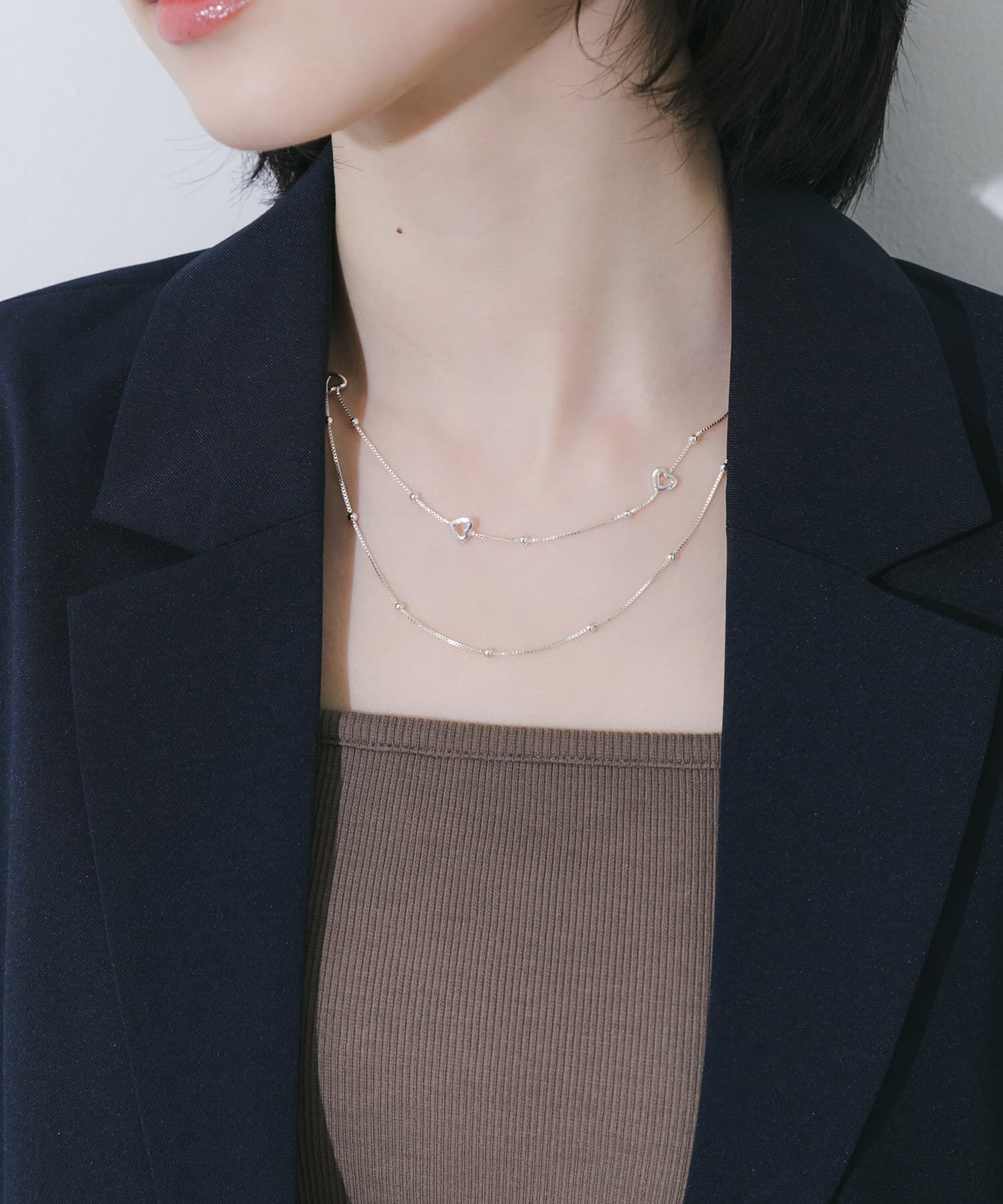 SMELLY「ハートモチーフレイヤードネックレス」|ネックレス|