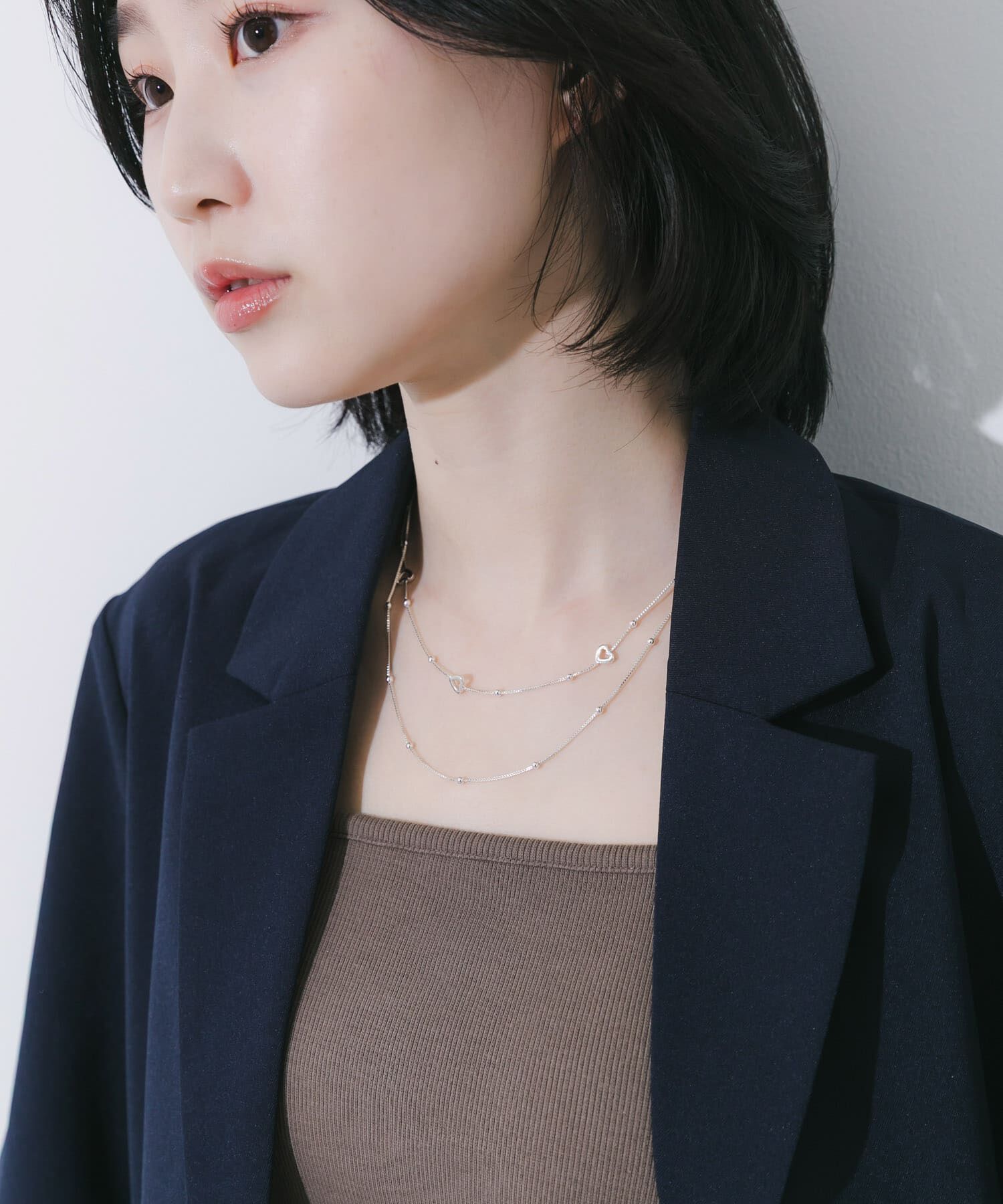 SMELLY「ハートモチーフレイヤードネックレス」|ネックレス|