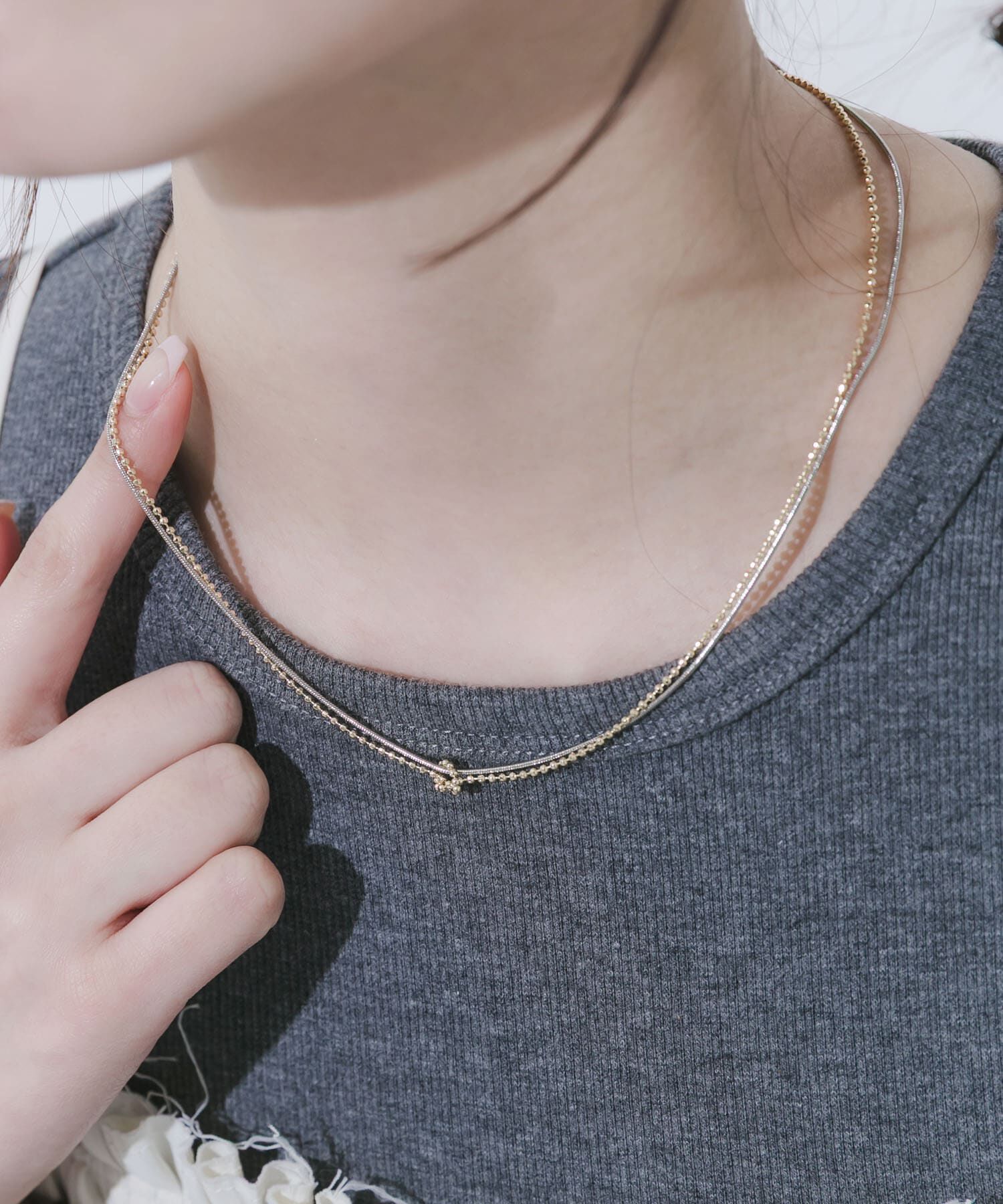 SMELLY「コンビチェーンノットレイヤードネックレス」|ネックレス|