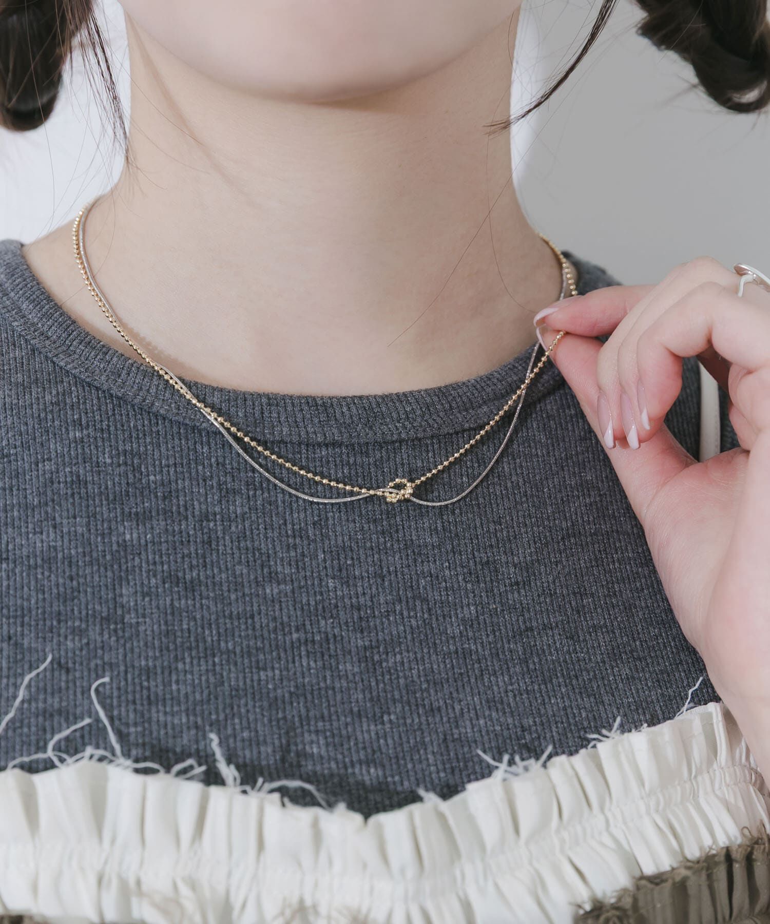 SMELLY「コンビチェーンノットレイヤードネックレス」|ネックレス|