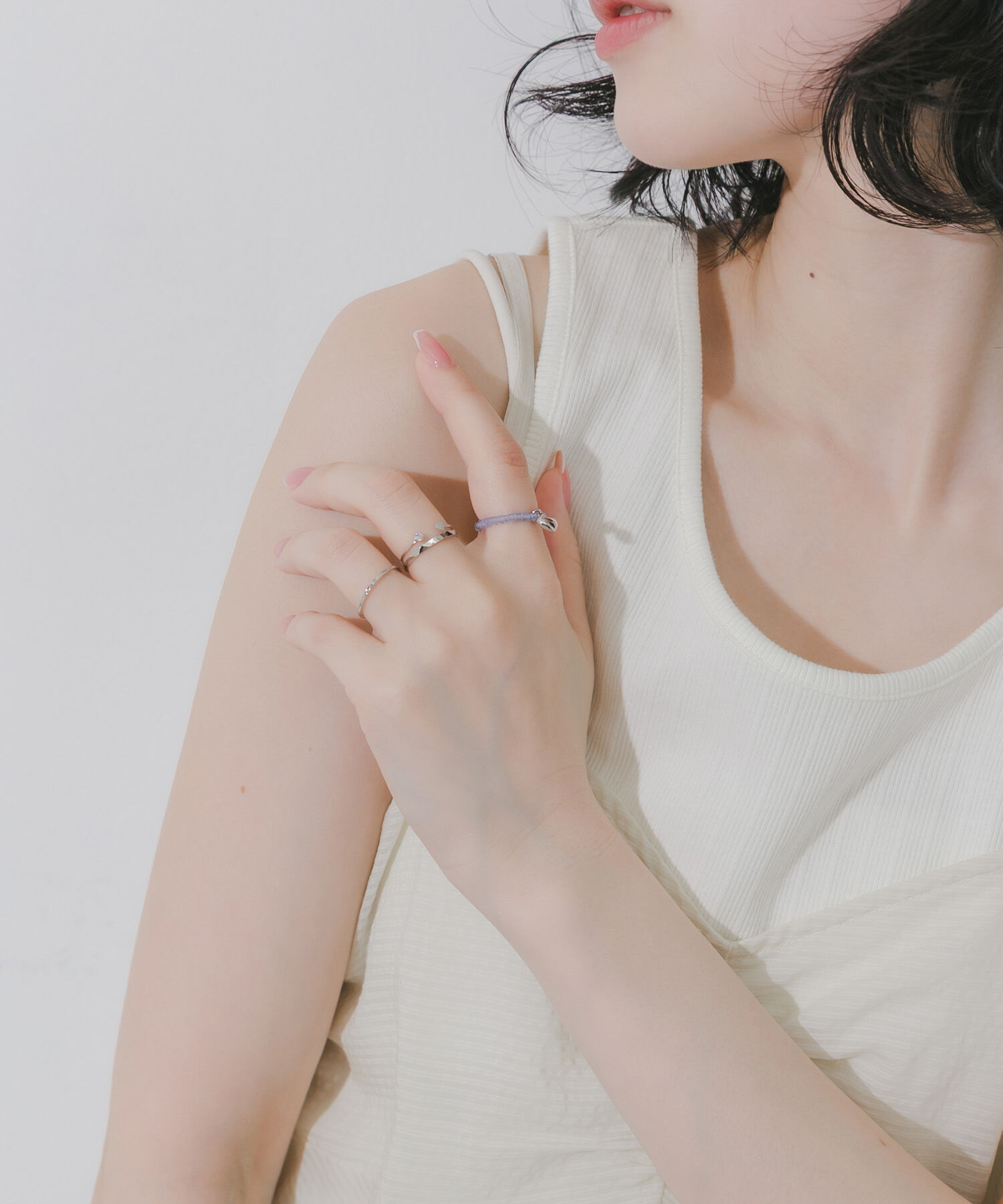 SMELLY「チャームビーズ4セットリング」|リング|