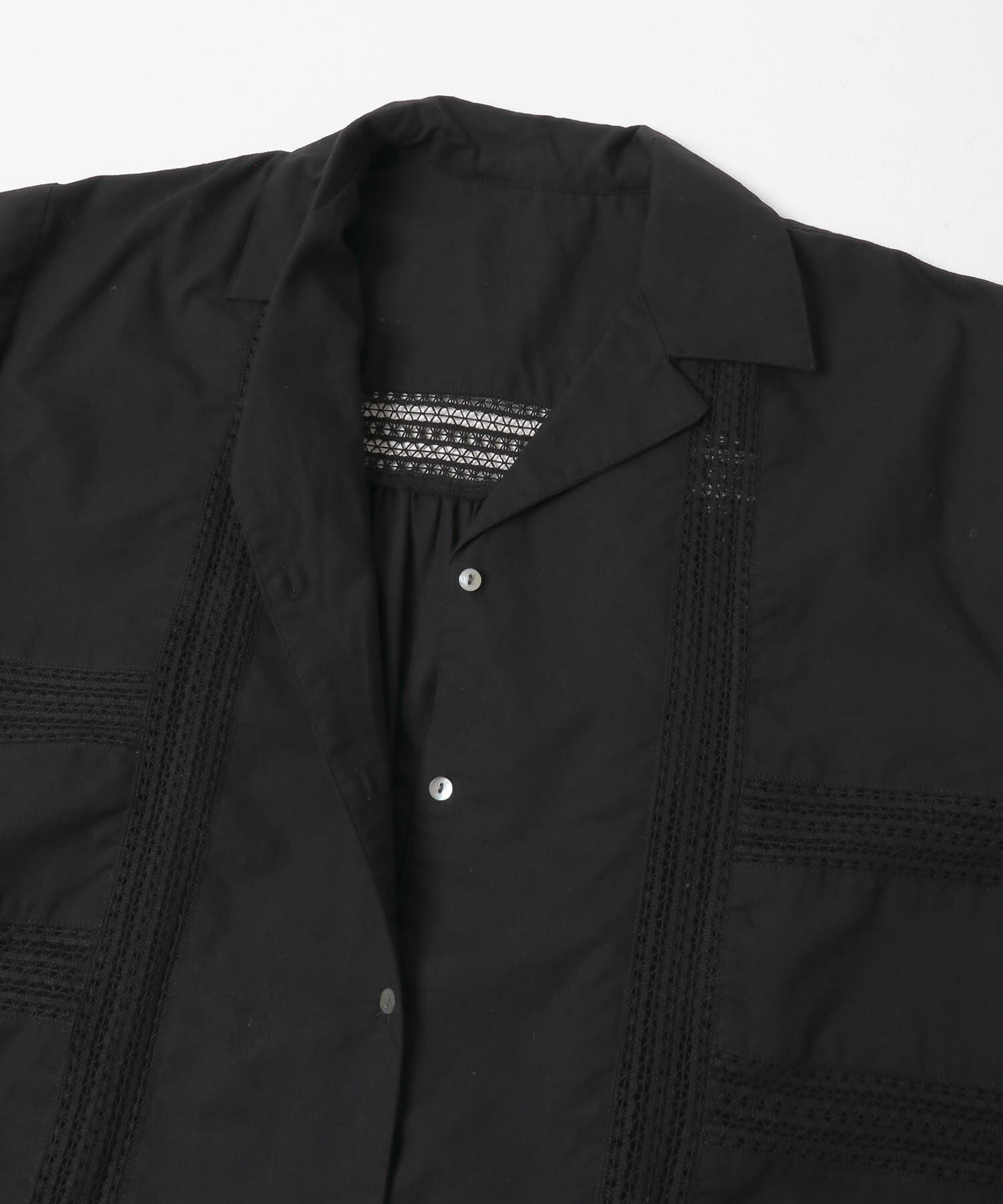 Sonny Label 「ブロッキングレースコットンシャツジャケット」|ノーカラーコート|