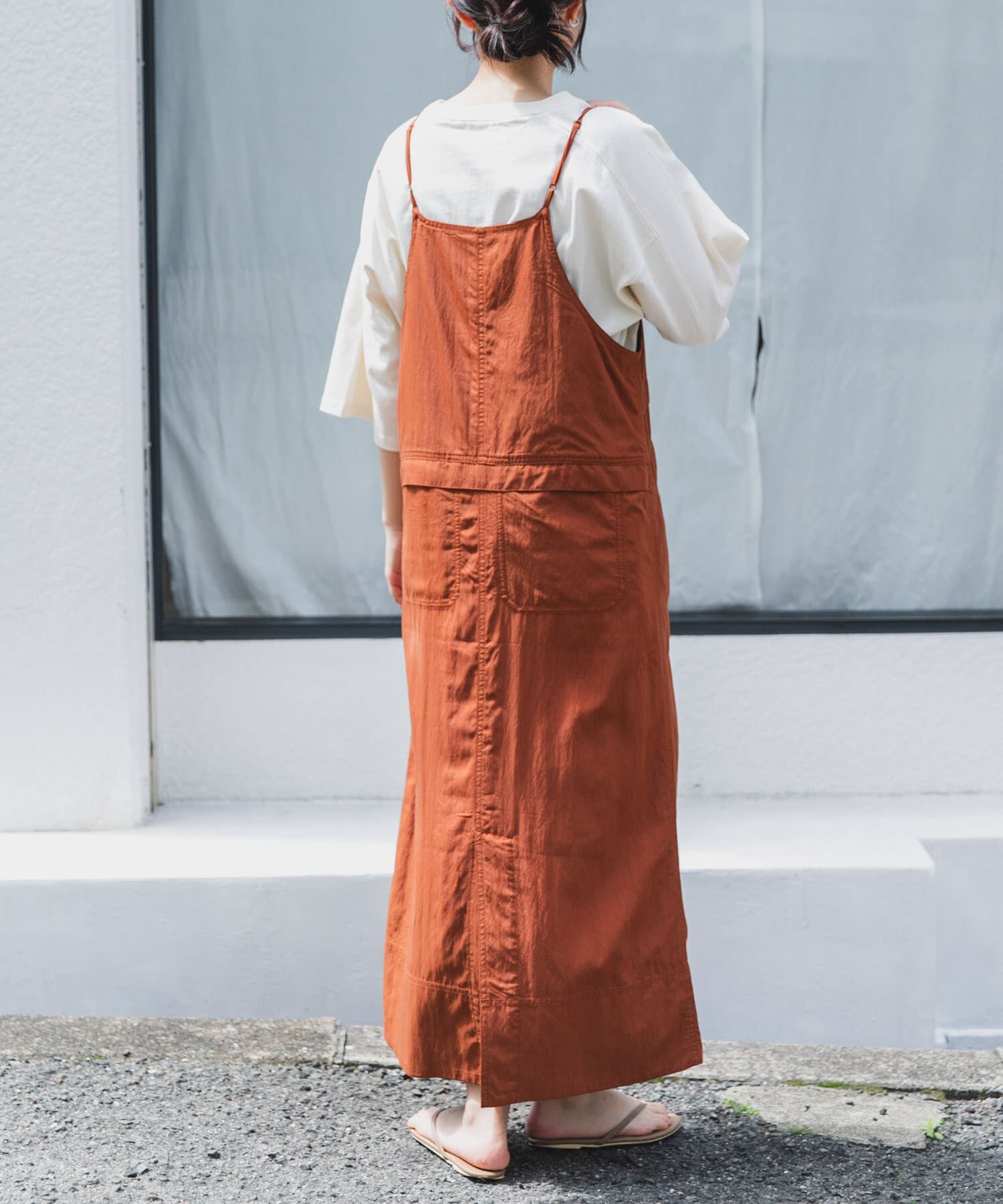 URBAN RESEARCH DOORS「FORK&SPOON　5ポケットジャンパースカート」|ワンピース|オレンジ