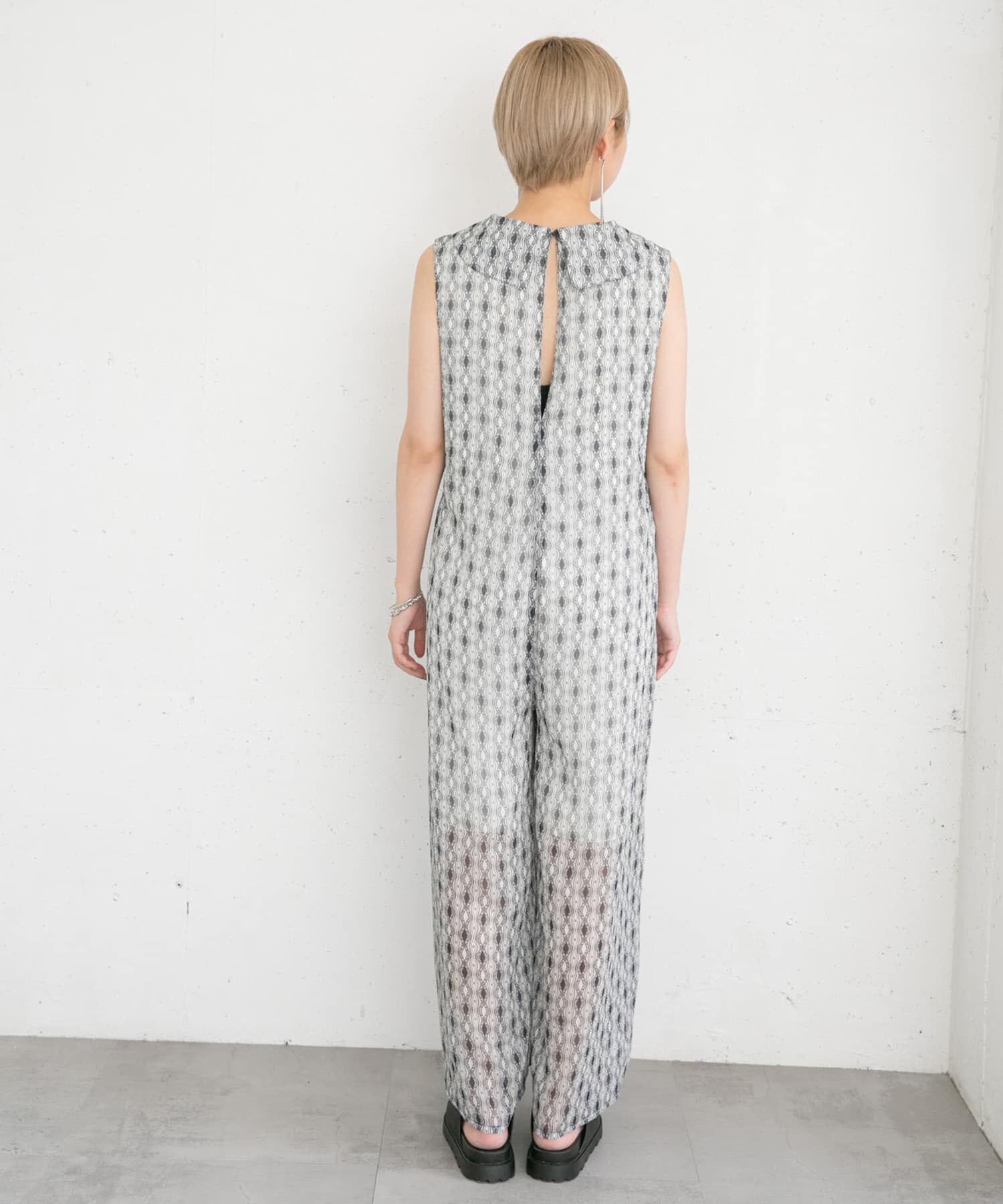  「楊柳プリントサロペット」|スカート|