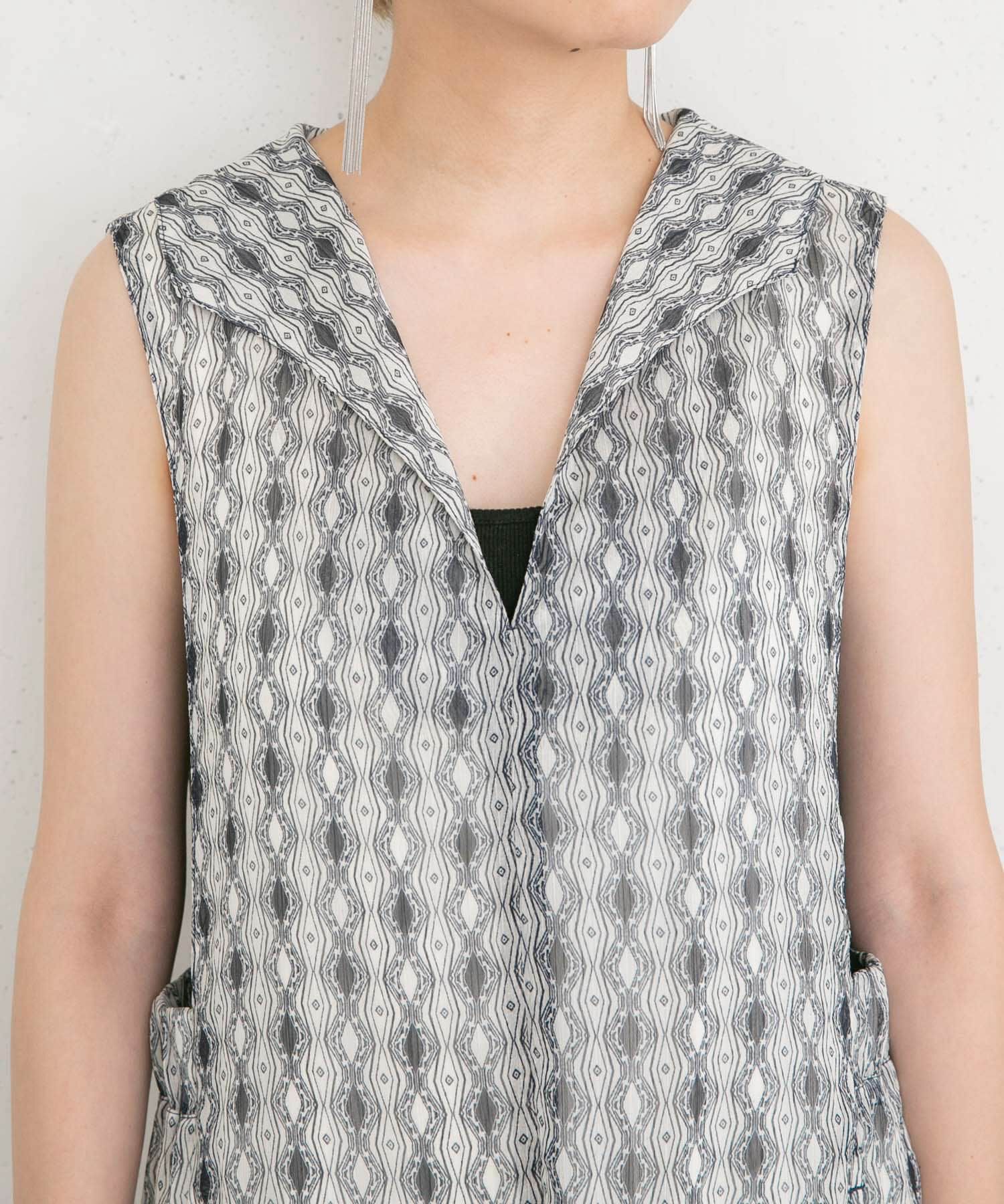  「楊柳プリントサロペット」|スカート|