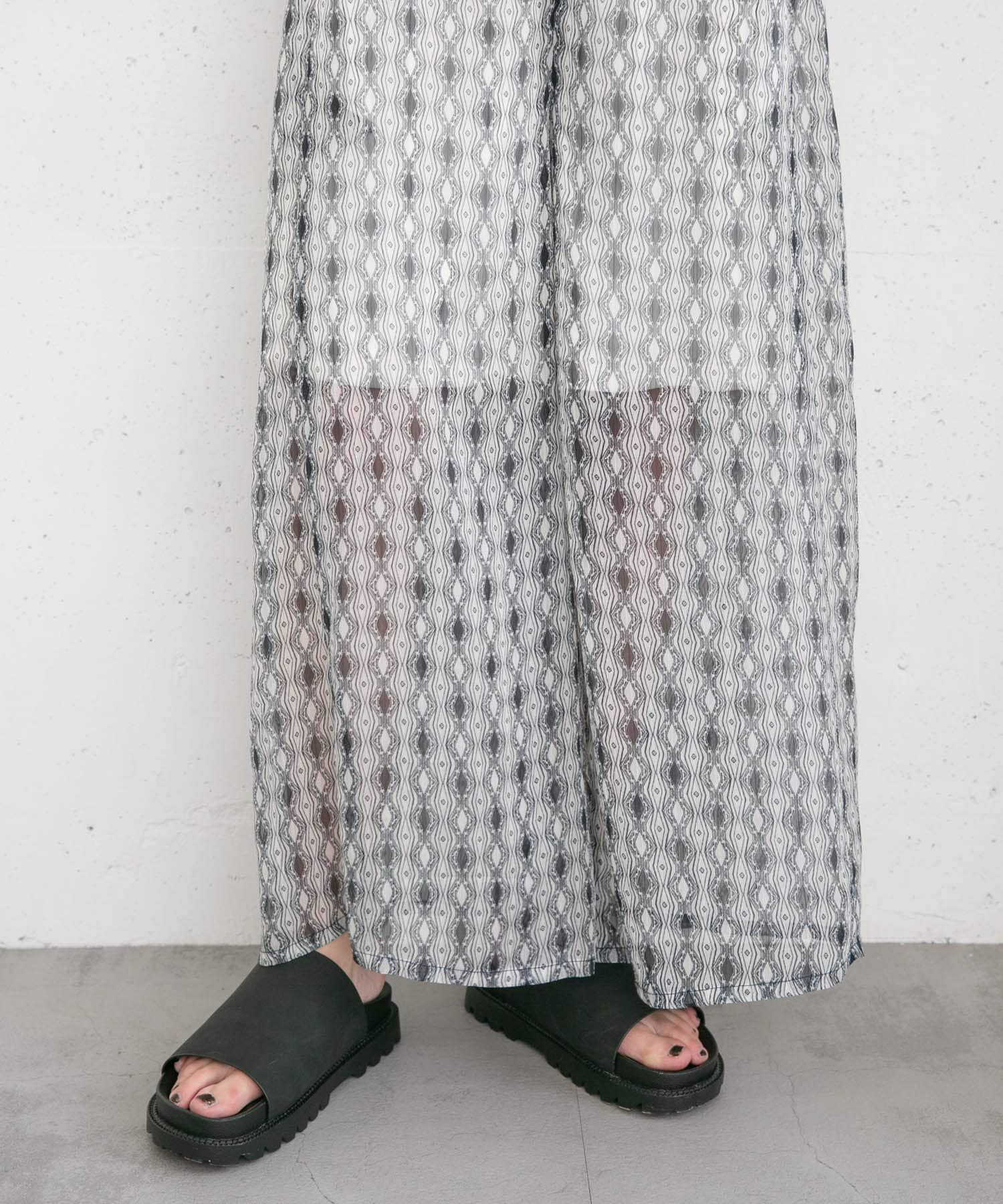  「楊柳プリントサロペット」|スカート|