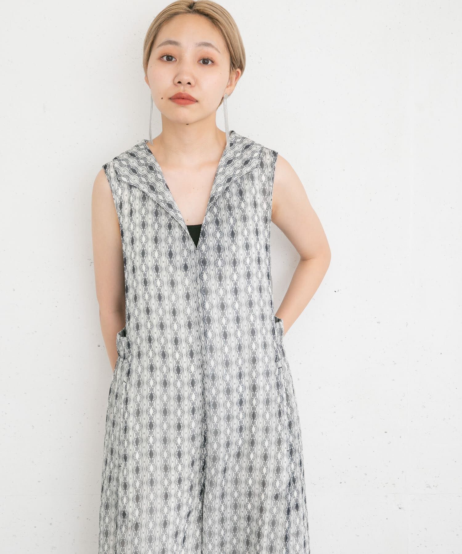  「楊柳プリントサロペット」|スカート|