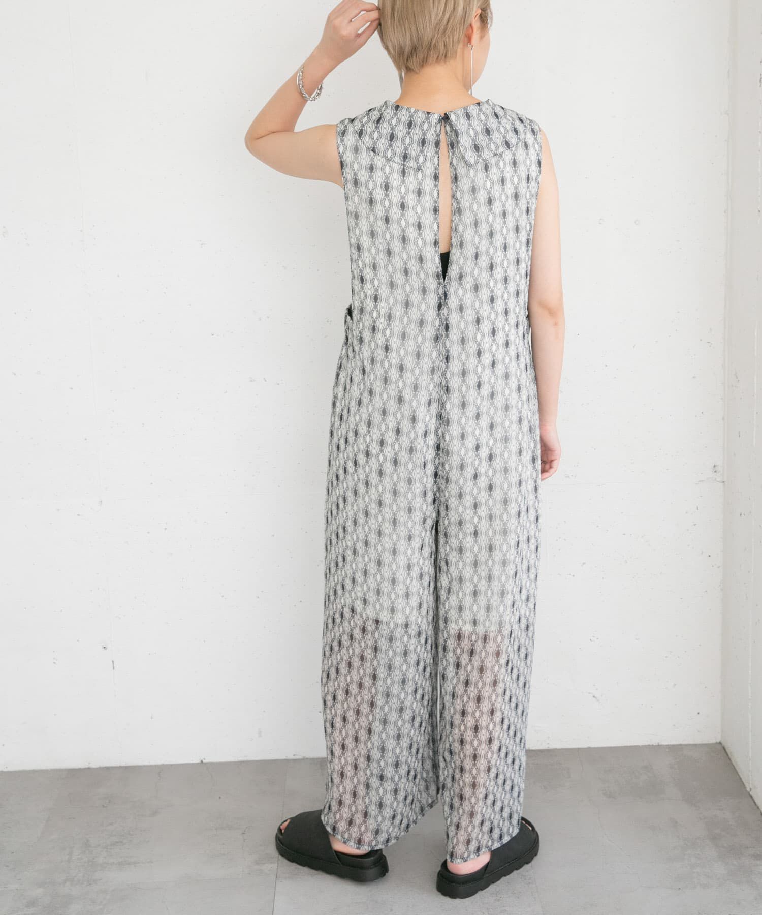  「楊柳プリントサロペット」|スカート|