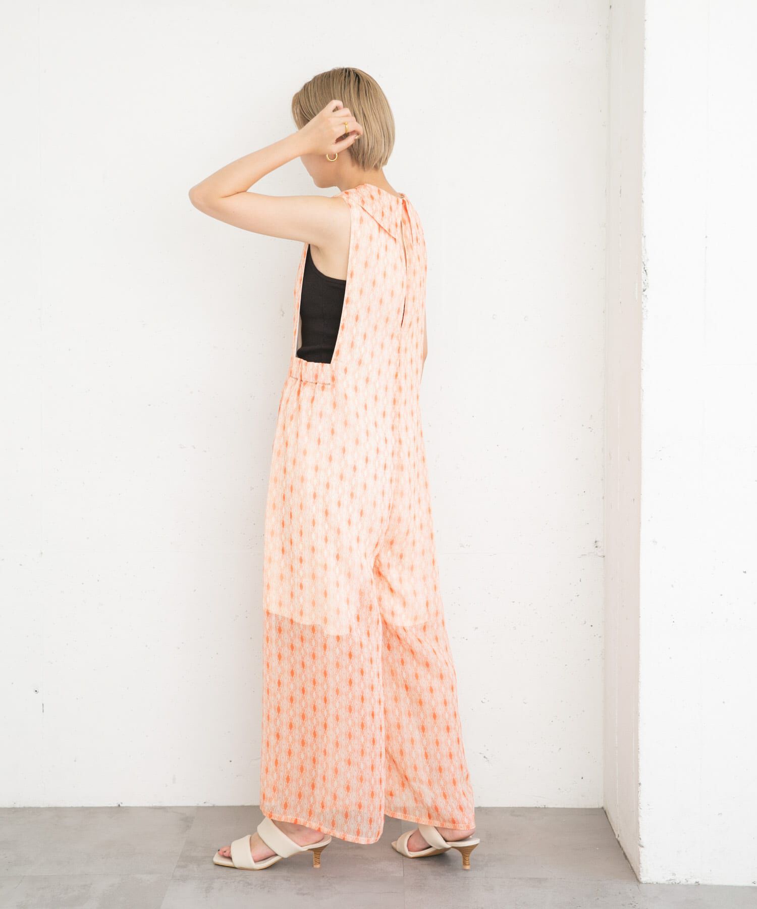  「楊柳プリントサロペット」|スカート|