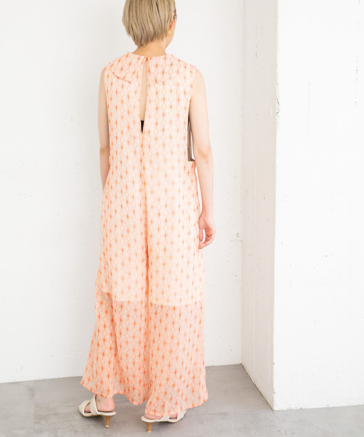  「楊柳プリントサロペット」|スカート|