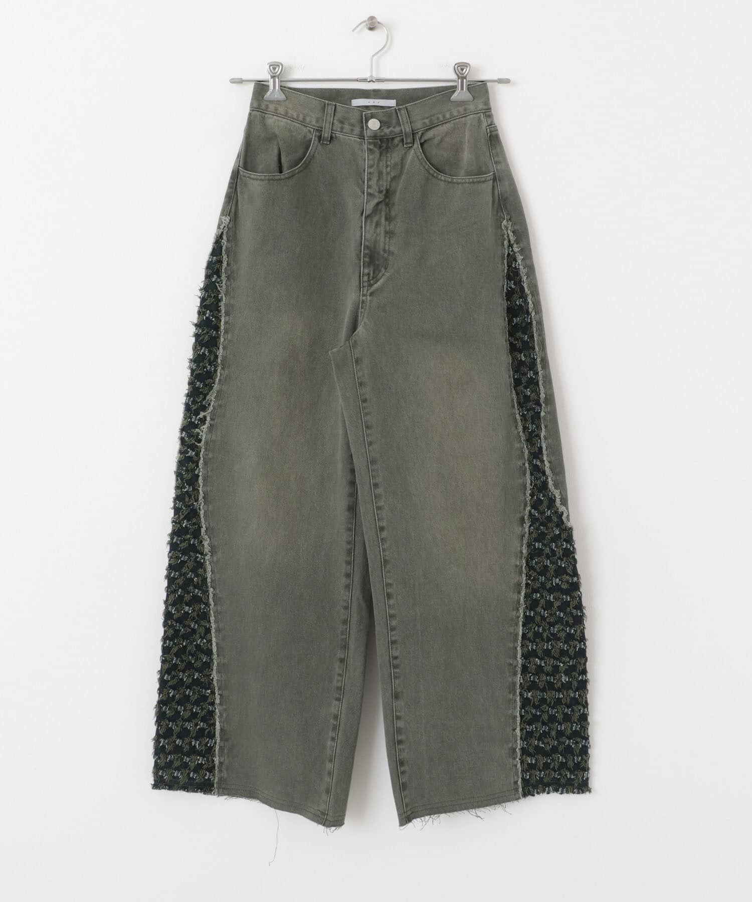  「『2サイズ展開』ジャガードラインデニム」|デニム|