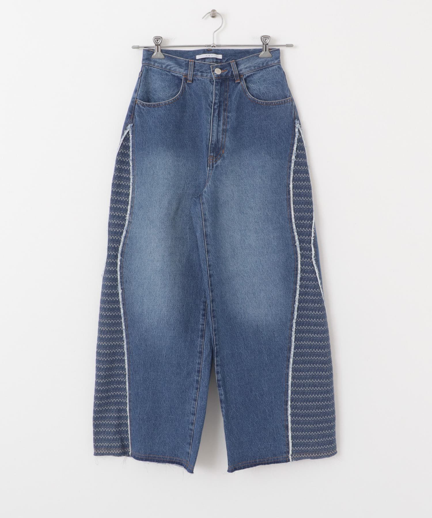  「『2サイズ展開』ジャガードラインデニム」|デニム|
