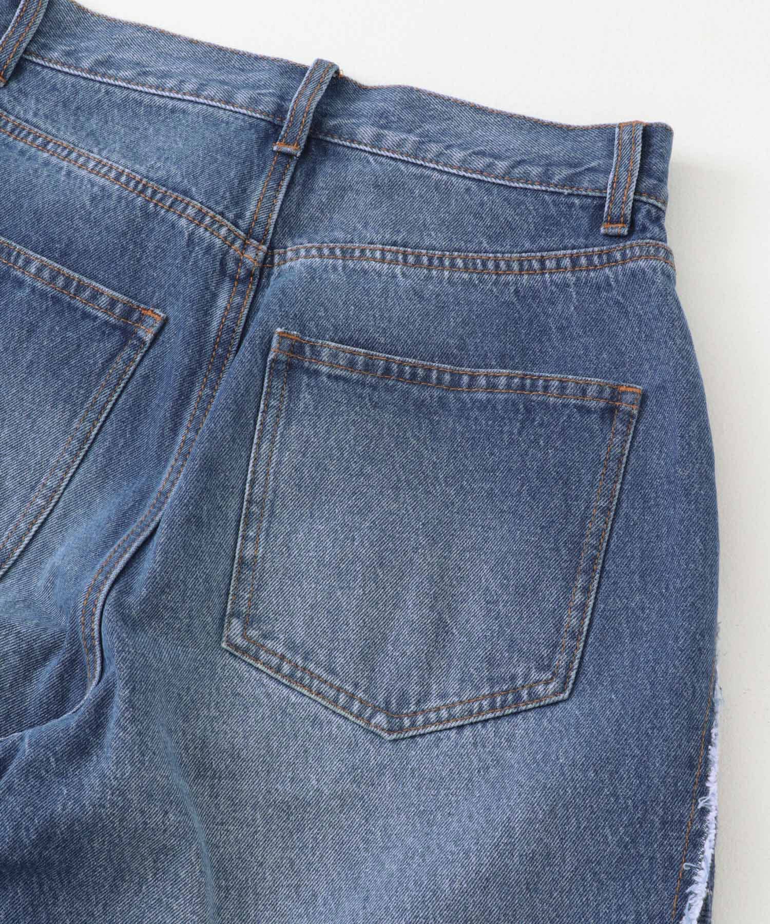  「『2サイズ展開』ジャガードラインデニム」|デニム|