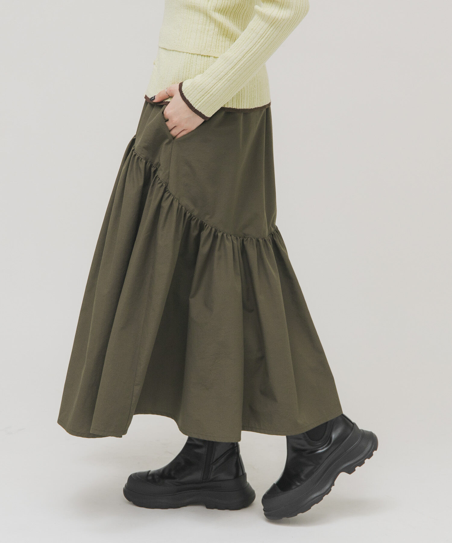  「ボリュームミディスカート」|スカート|