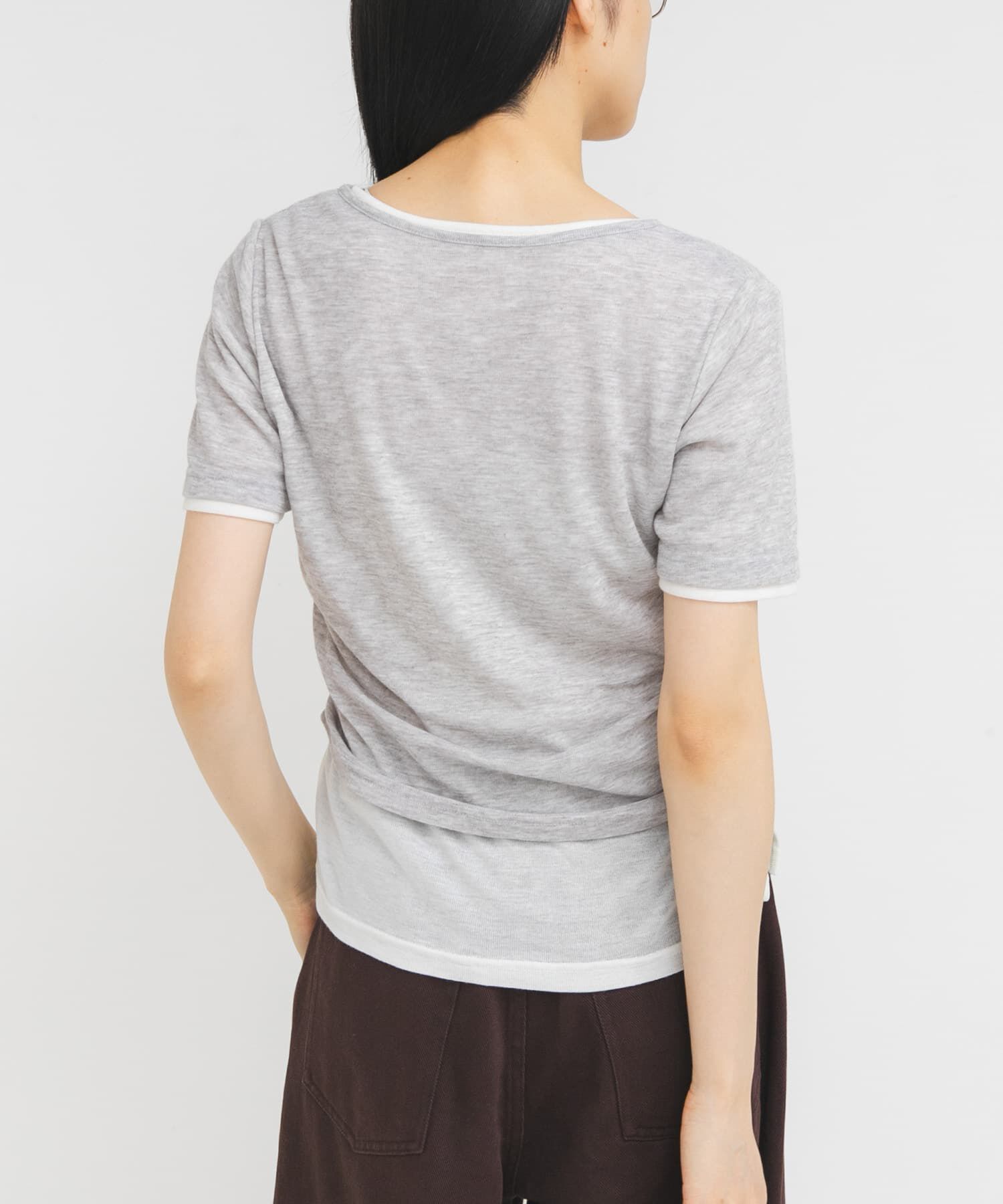  「バイカラーヘンリーネックTEE」|Tシャツ・カットソー|