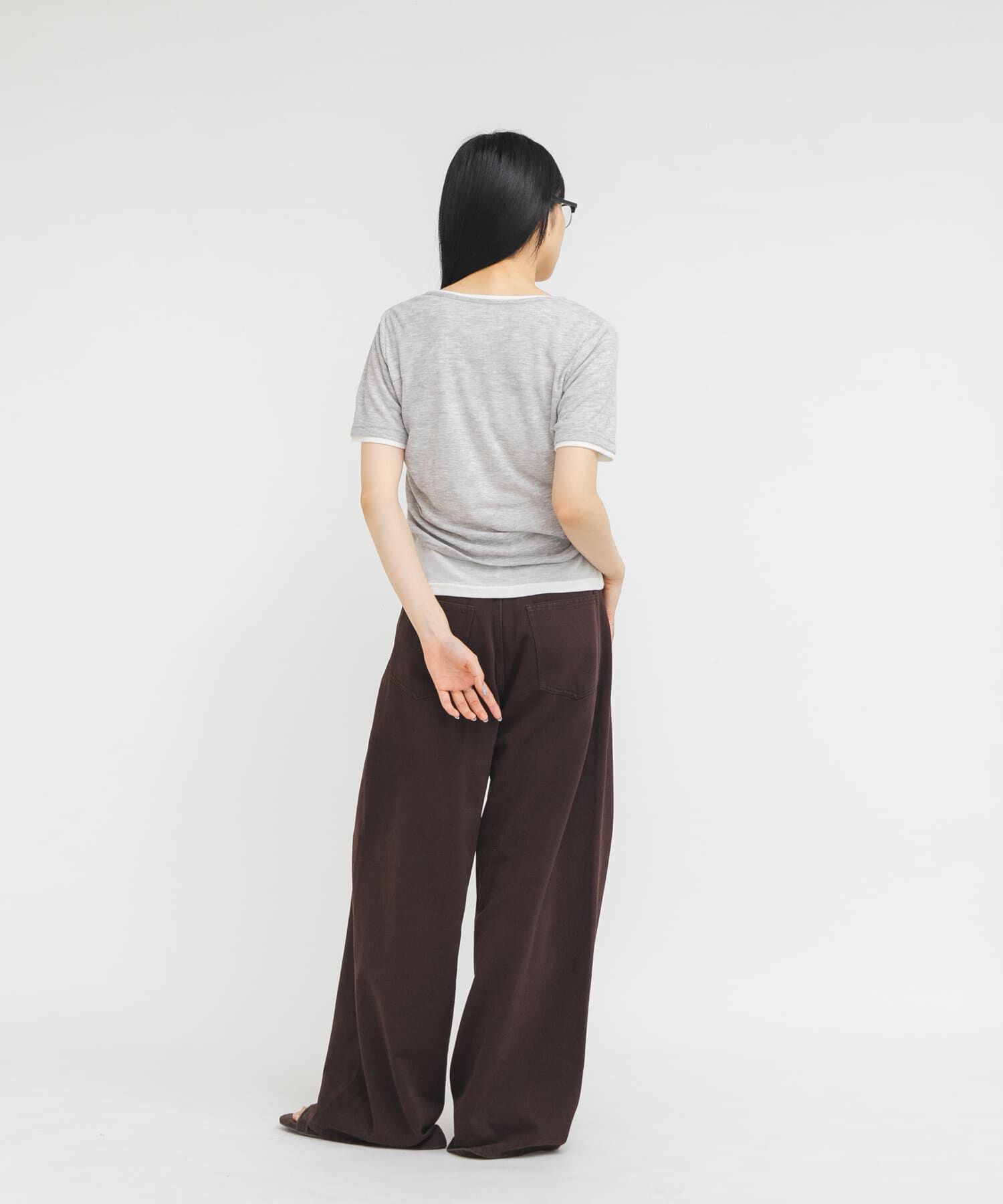  「バイカラーヘンリーネックTEE」|Tシャツ・カットソー|