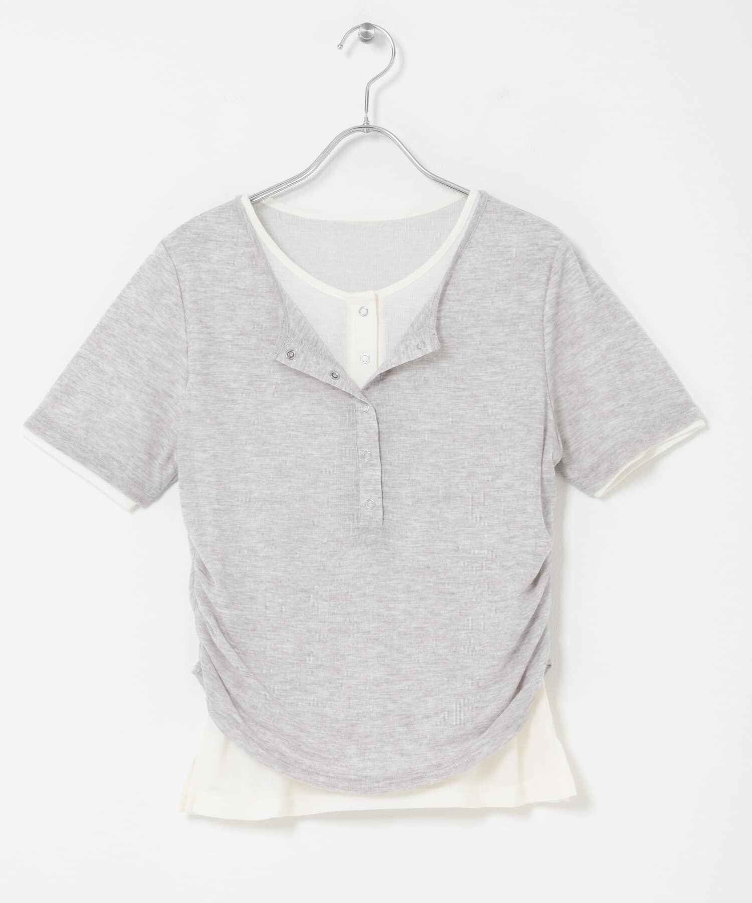  「バイカラーヘンリーネックTEE」|Tシャツ・カットソー|