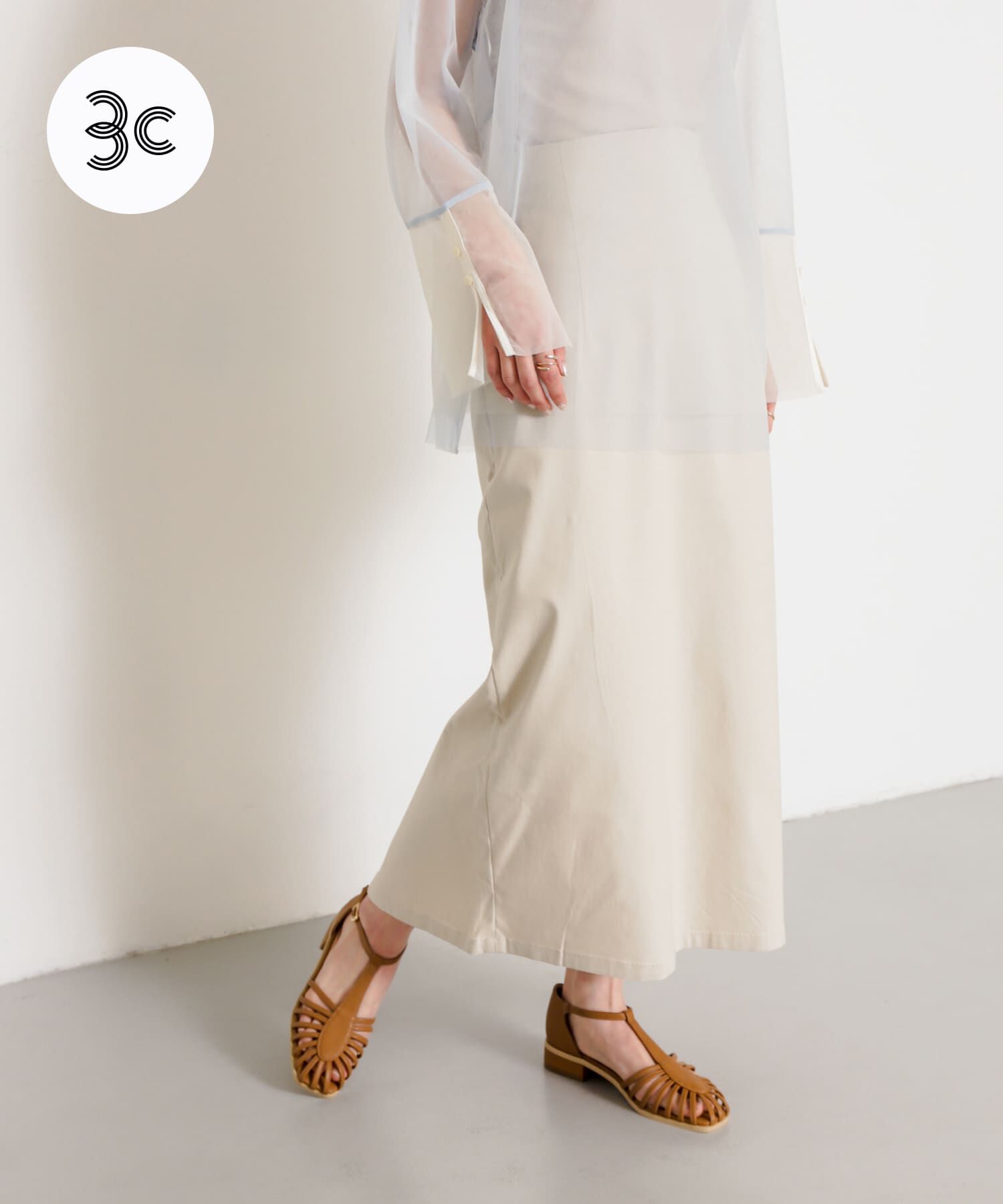 SENSE OF PLACE by URBAN RESEARCH「ストレッチサスツキハイウエストスカート」|スカート|ライトベージュ