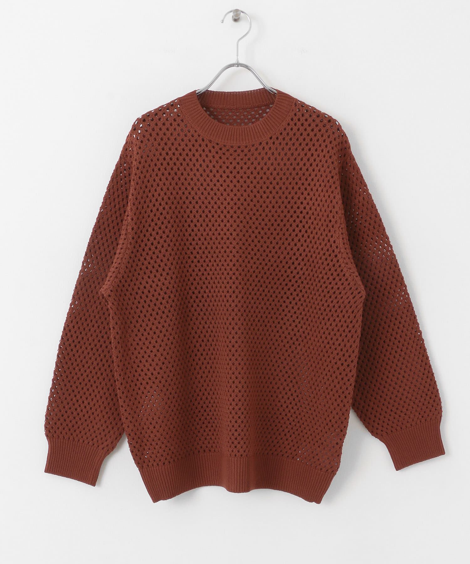 SENSE OF PLACE by URBAN RESEARCH「『洗濯可』シアーメッシュクルーネックニット」|ニット・セーター|