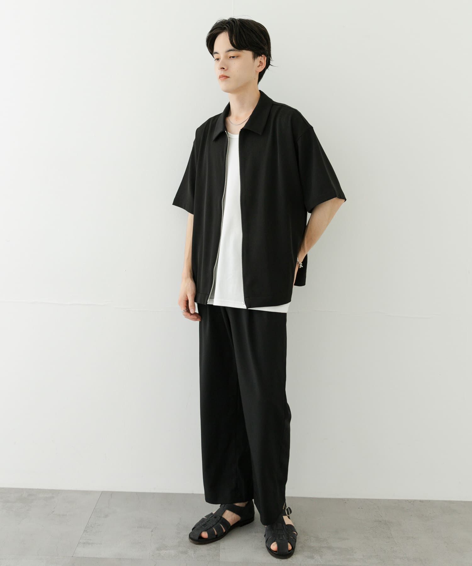 SENSE OF PLACE by URBAN RESEARCH「ZIPショートスリーブルーズシャツ」|シャツ・ブラウス|