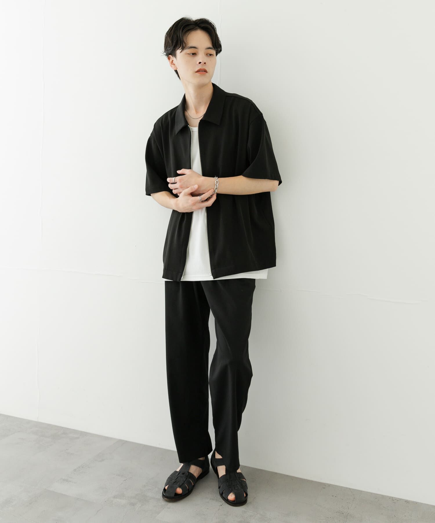 SENSE OF PLACE by URBAN RESEARCH「ZIPショートスリーブルーズシャツ」|シャツ・ブラウス|