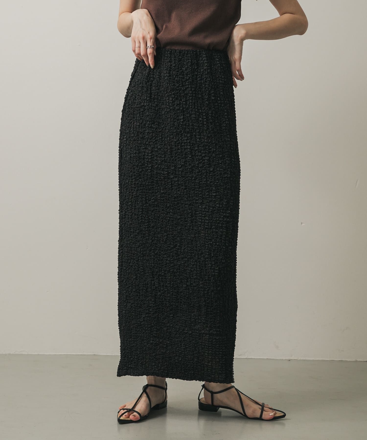 SENSE OF PLACE by URBAN RESEARCH「シアーフクレジャガードスカート」|スカート|ブラック