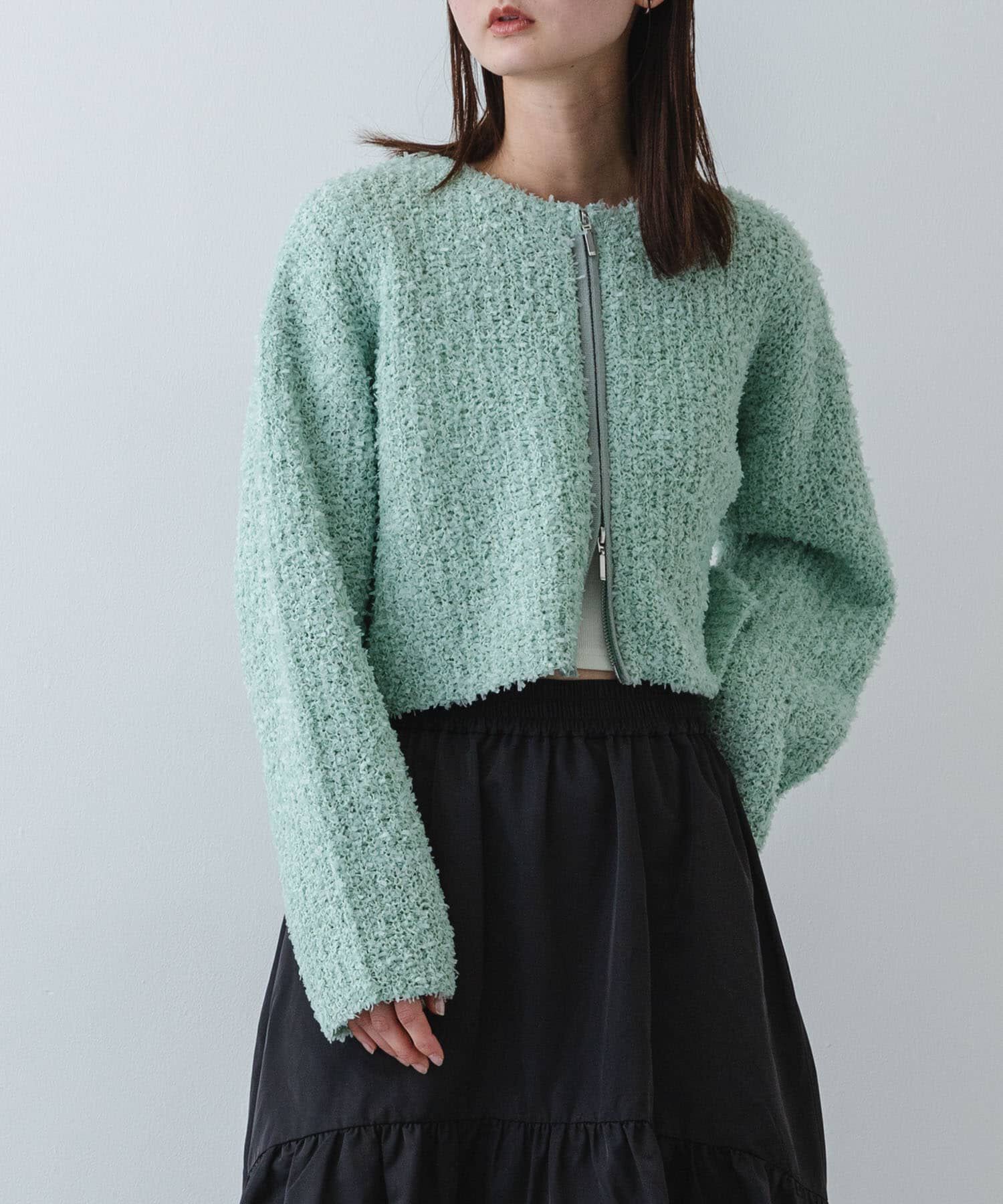 SENSE OF PLACE by URBAN RESEARCH「『洗濯可』コードテープヤーンカーディガン」|カーディガン|ミント
