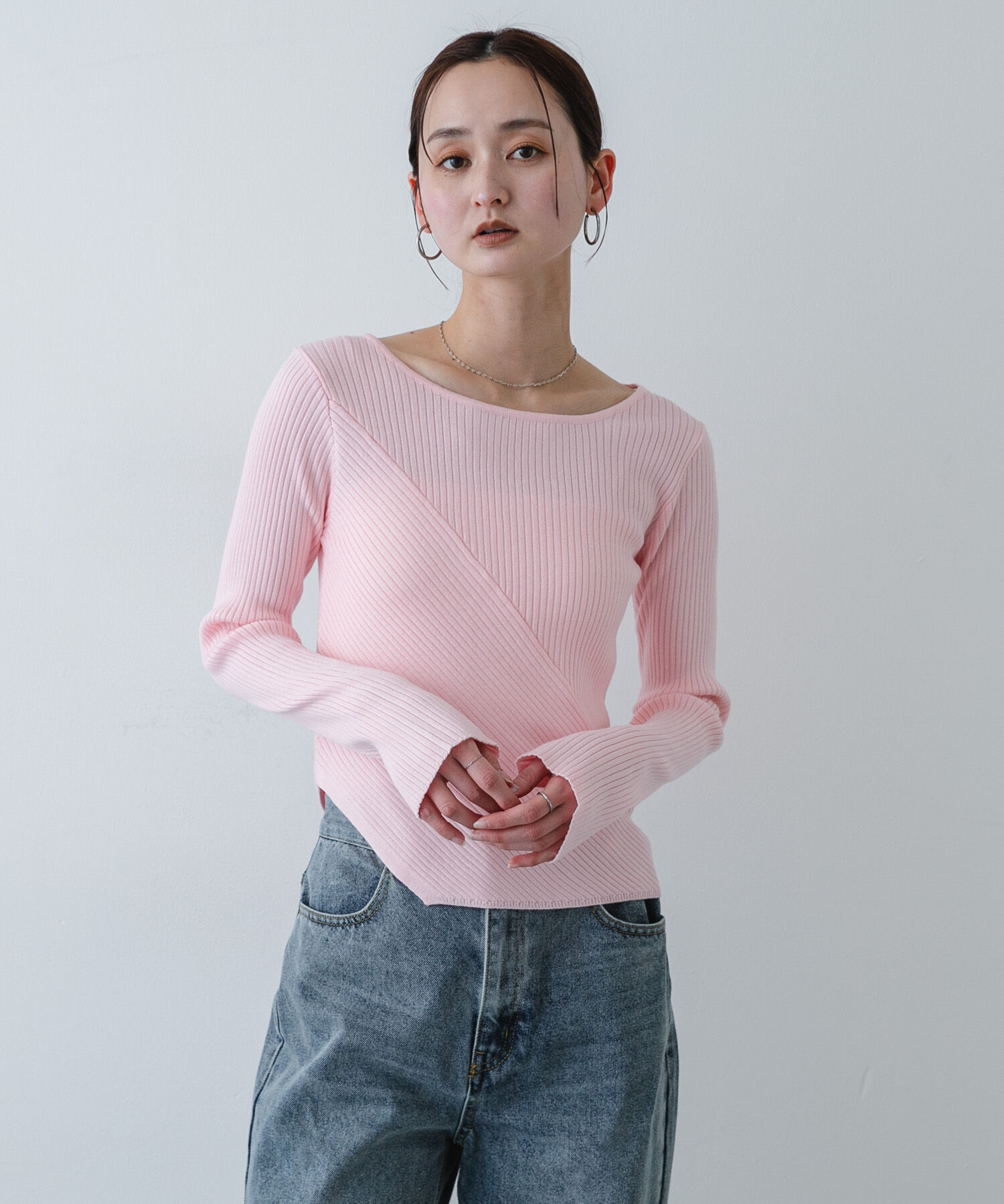 SENSE OF PLACE by URBAN RESEARCH「『洗濯可/防花粉』SKINProofアシメヘムボートネックセーター」|ニット・セーター|