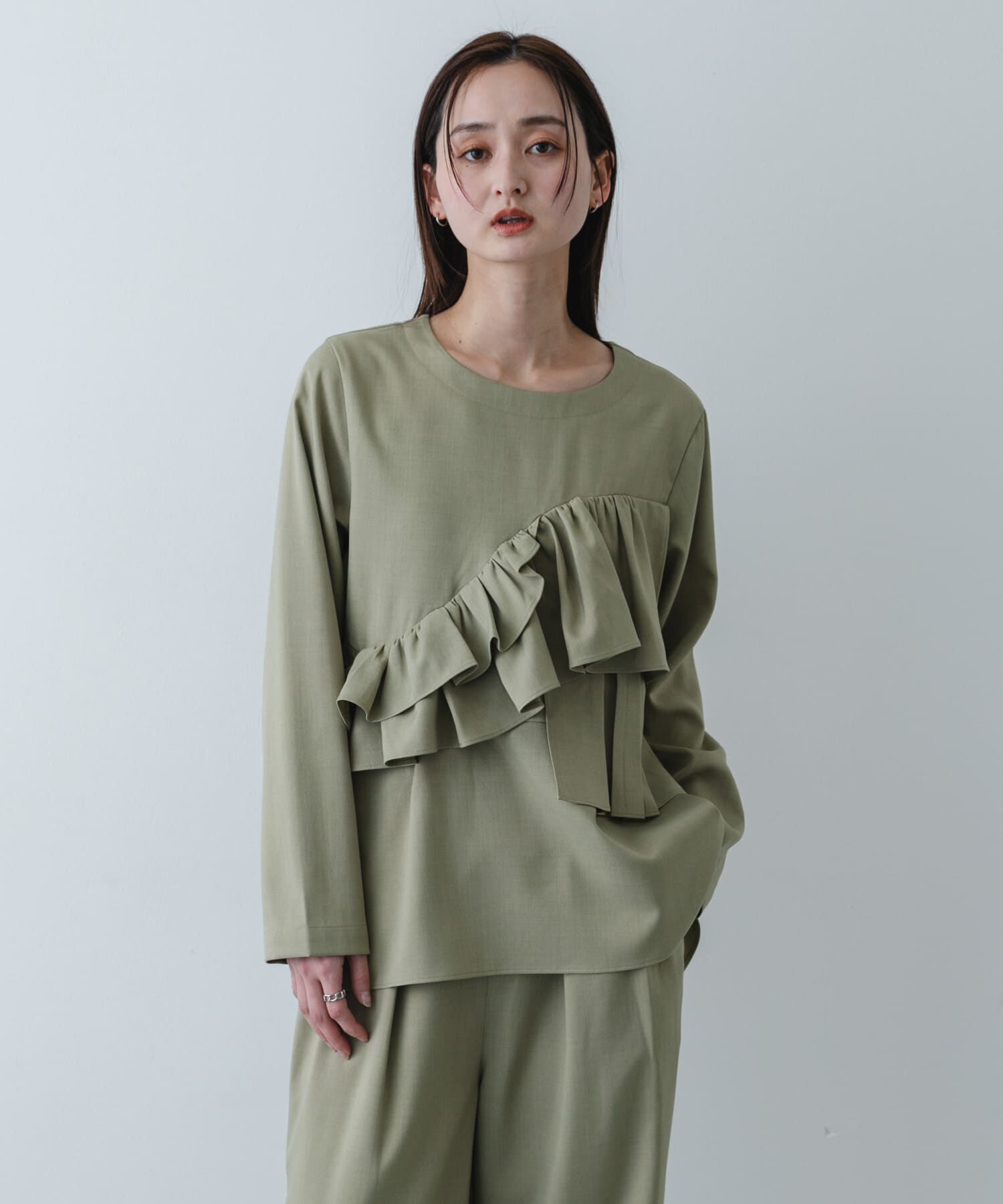 SENSE OF PLACE by URBAN RESEARCH「フリルトップパンツセットアップ」|ワンピース|