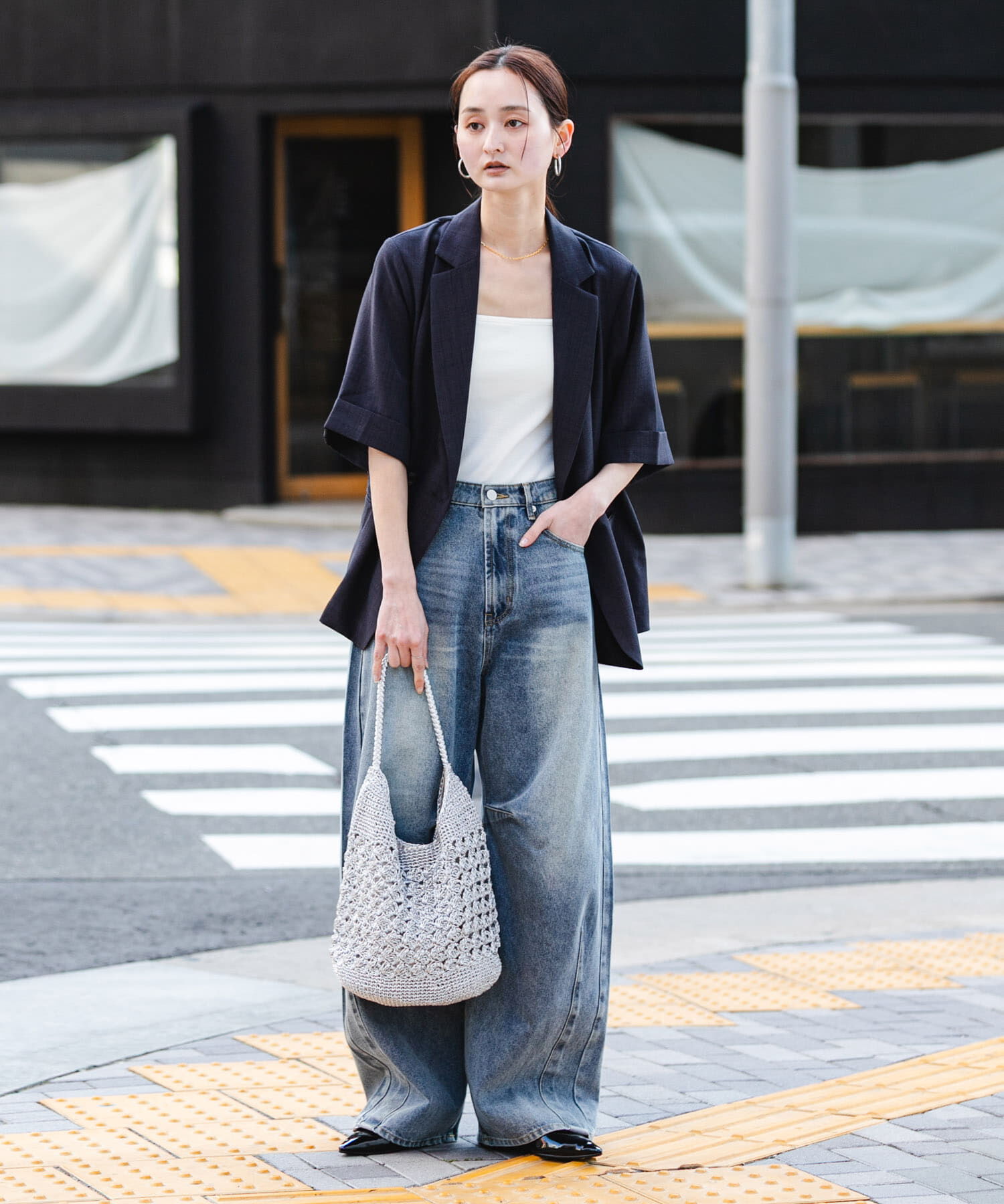 SENSE OF PLACE by URBAN RESEARCH「メタリックヤーンバッグ」|かごバッグ|