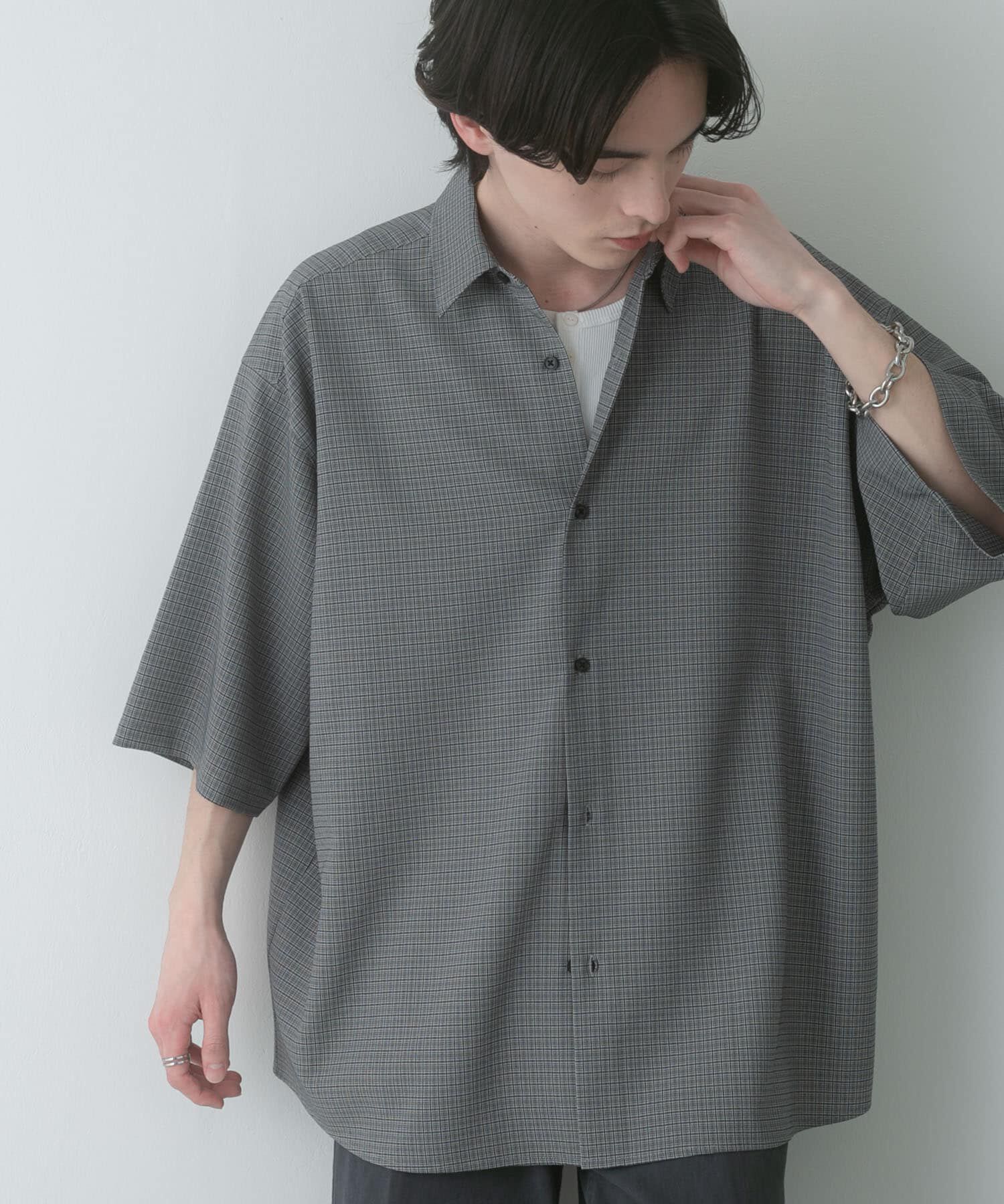 SENSE OF PLACE by URBAN RESEARCH「マイクロチェックエクストラルーズショートスリーブシャツ」|シャツ・ブラウス|