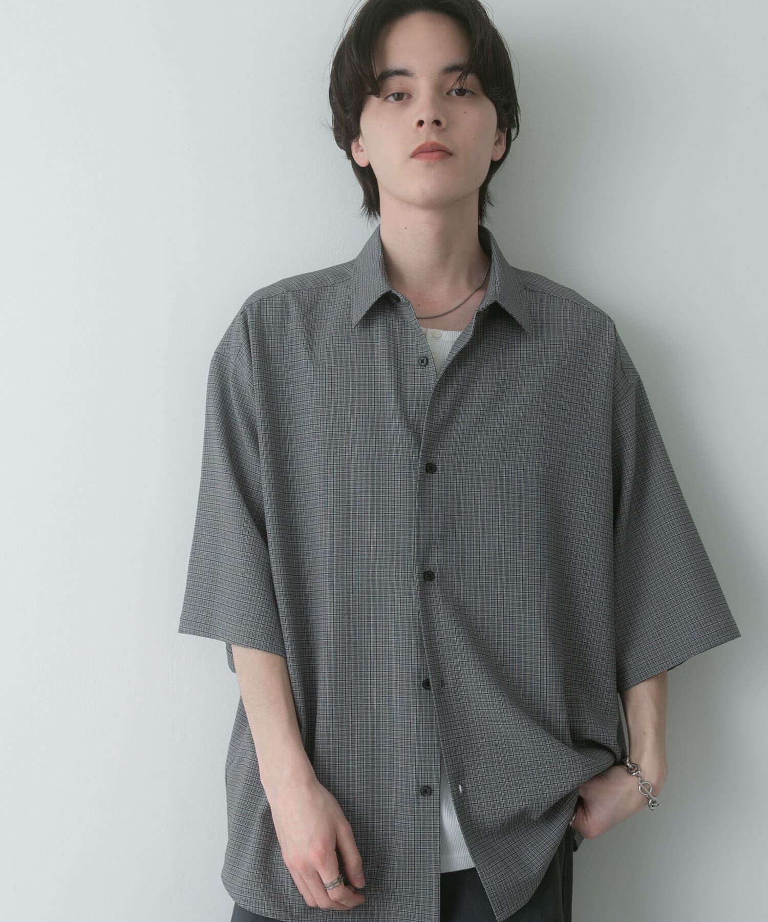 SENSE OF PLACE by URBAN RESEARCH「マイクロチェックエクストラルーズショートスリーブシャツ」|シャツ・ブラウス|