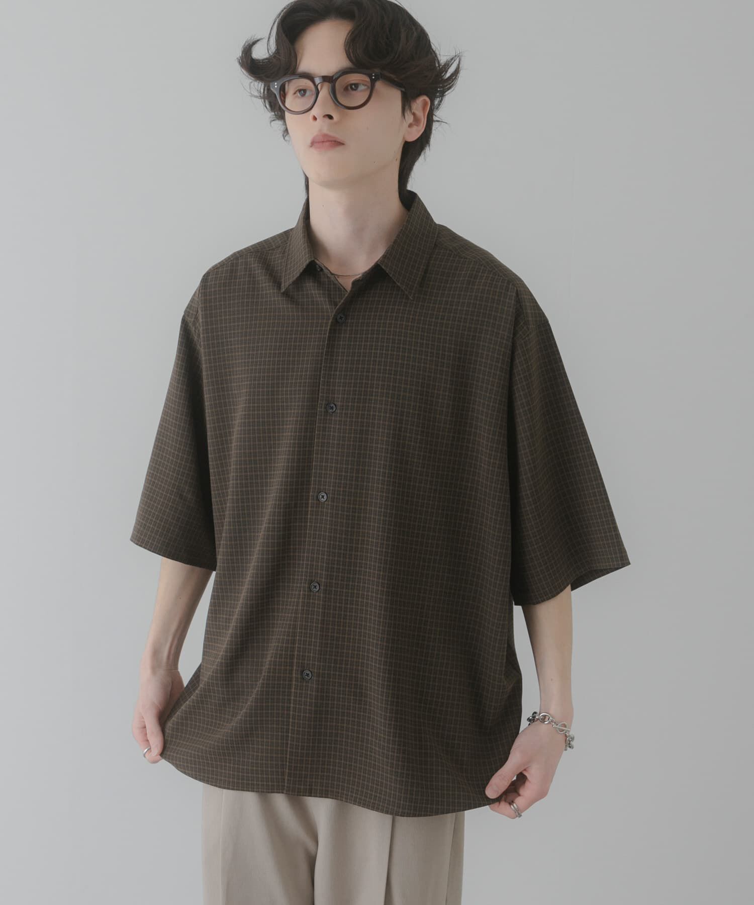 SENSE OF PLACE by URBAN RESEARCH「マイクロチェックエクストラルーズショートスリーブシャツ」|シャツ・ブラウス|