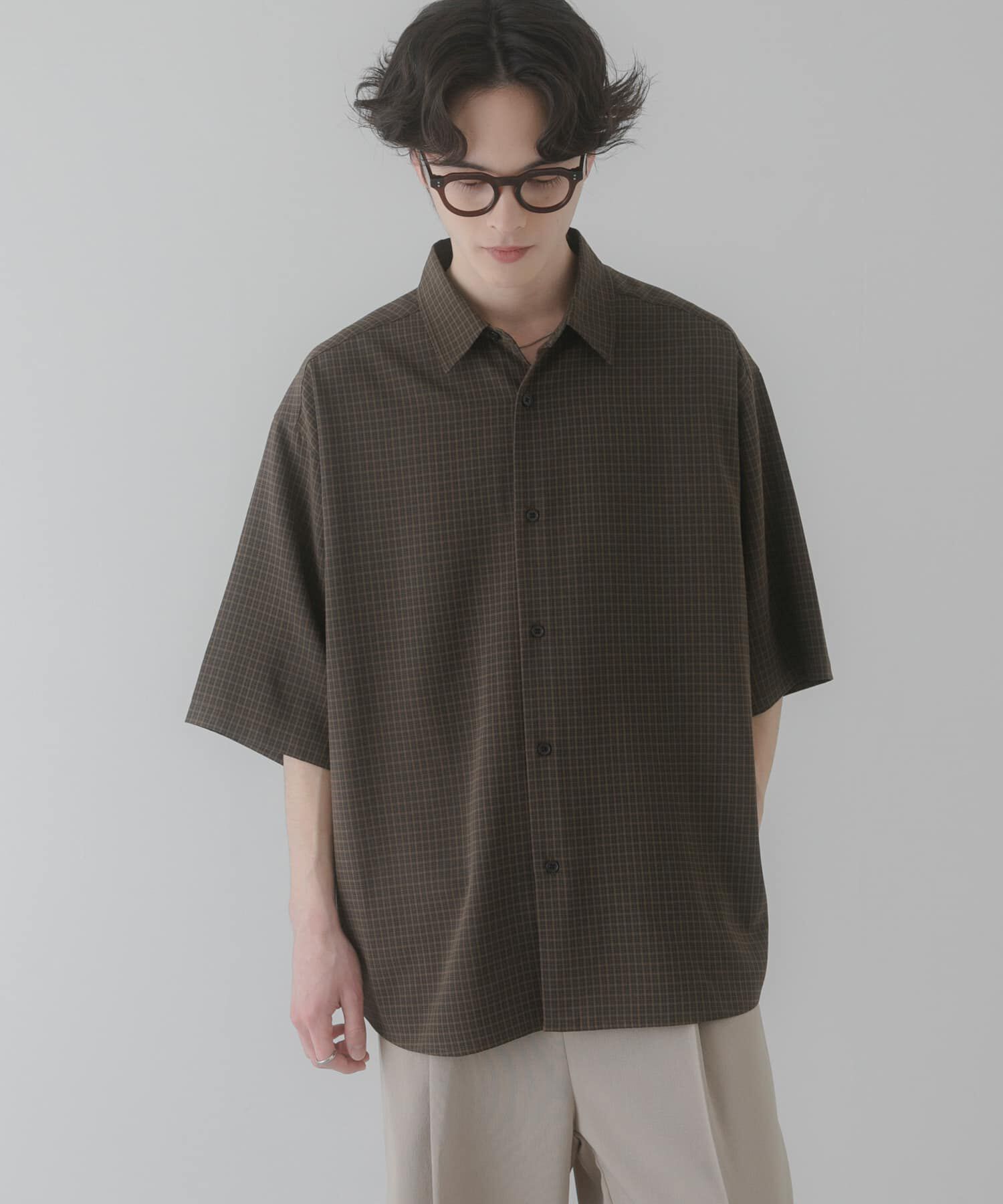 SENSE OF PLACE by URBAN RESEARCH「マイクロチェックエクストラルーズショートスリーブシャツ」|シャツ・ブラウス|