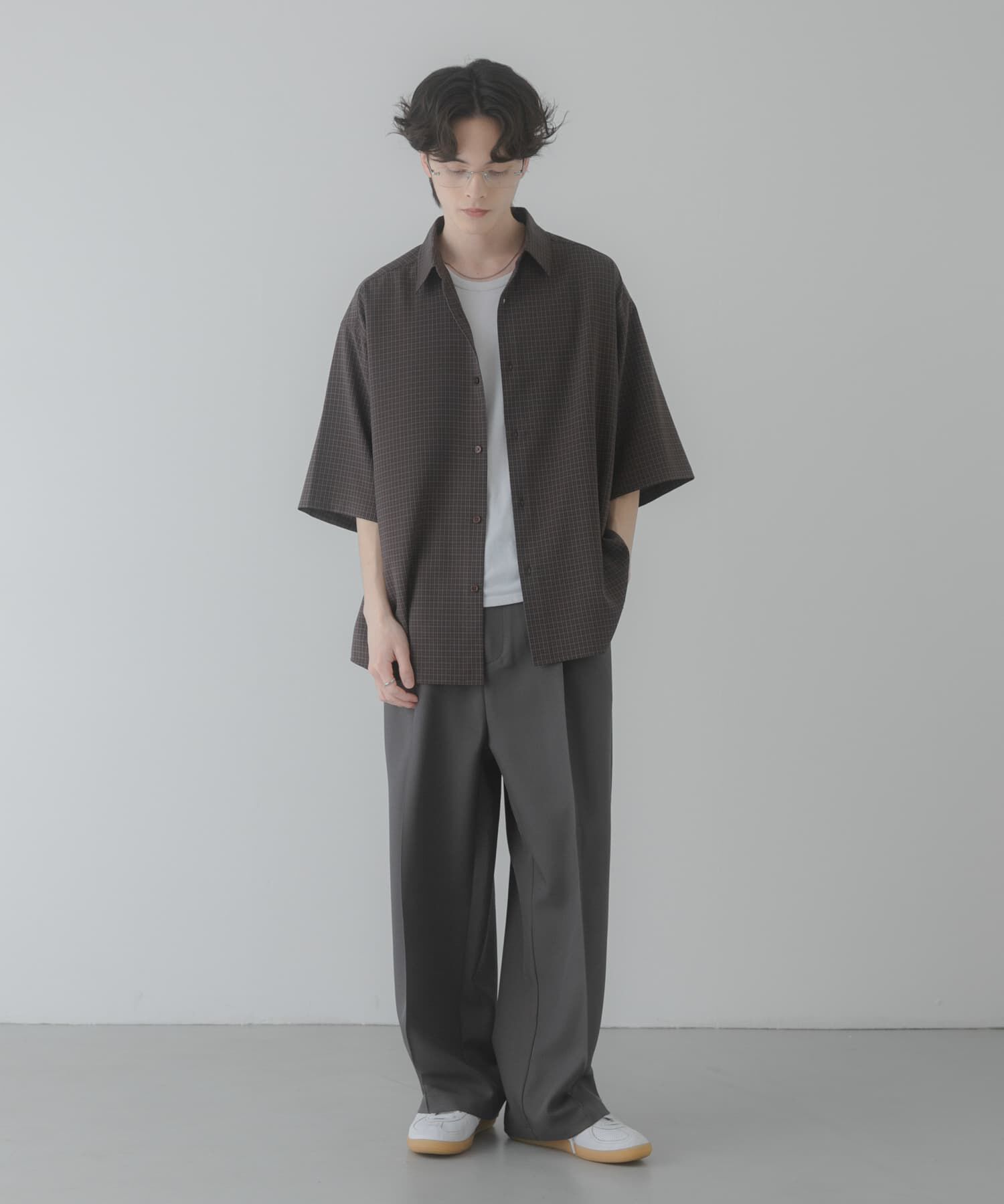 SENSE OF PLACE by URBAN RESEARCH「マイクロチェックエクストラルーズショートスリーブシャツ」|シャツ・ブラウス|