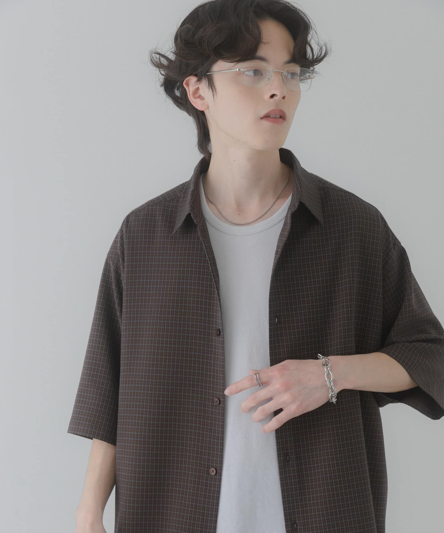 SENSE OF PLACE by URBAN RESEARCH「マイクロチェックエクストラルーズショートスリーブシャツ」|シャツ・ブラウス|